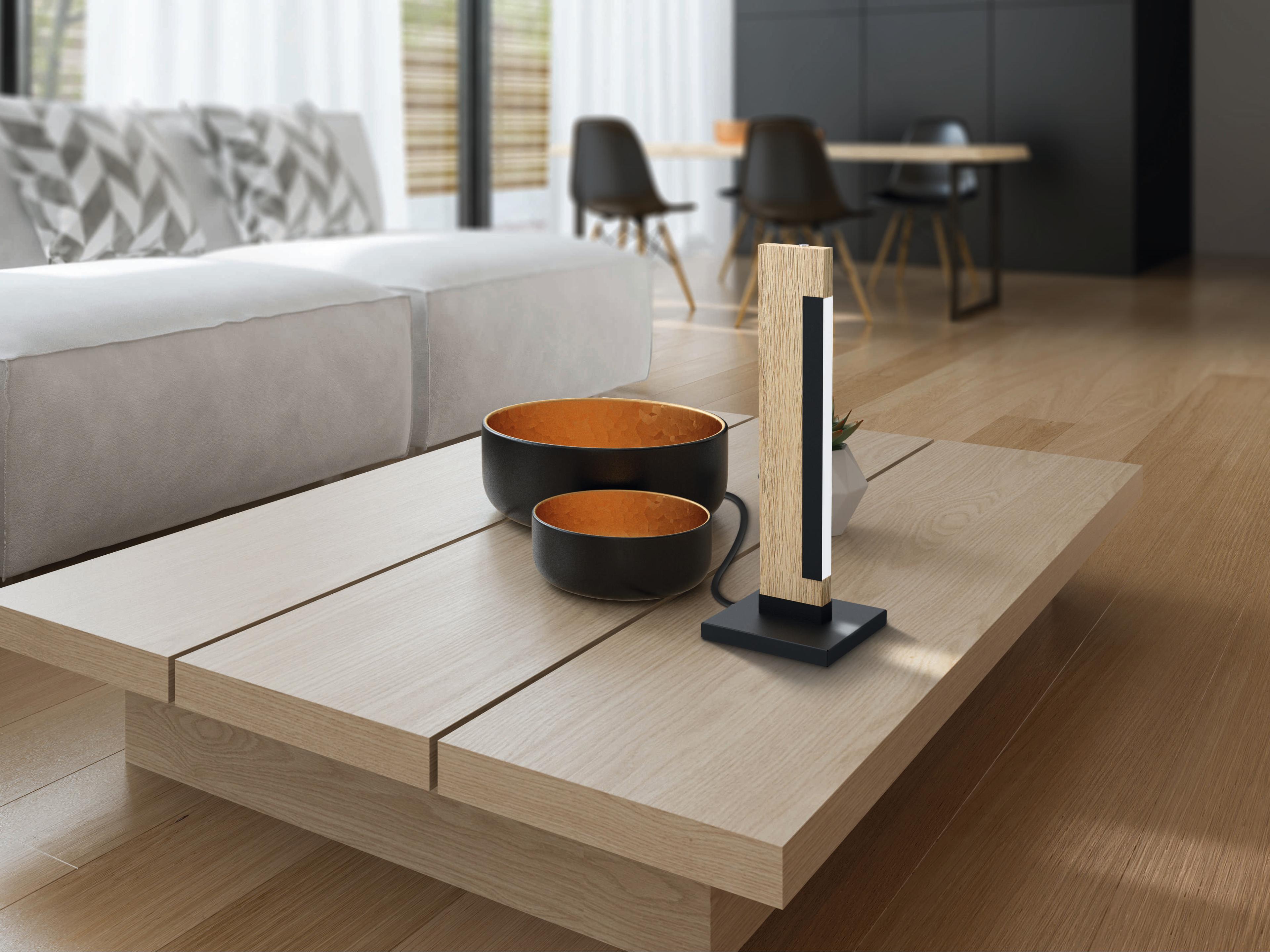 Eglo Camacho Black Wood Brown Table Lamp