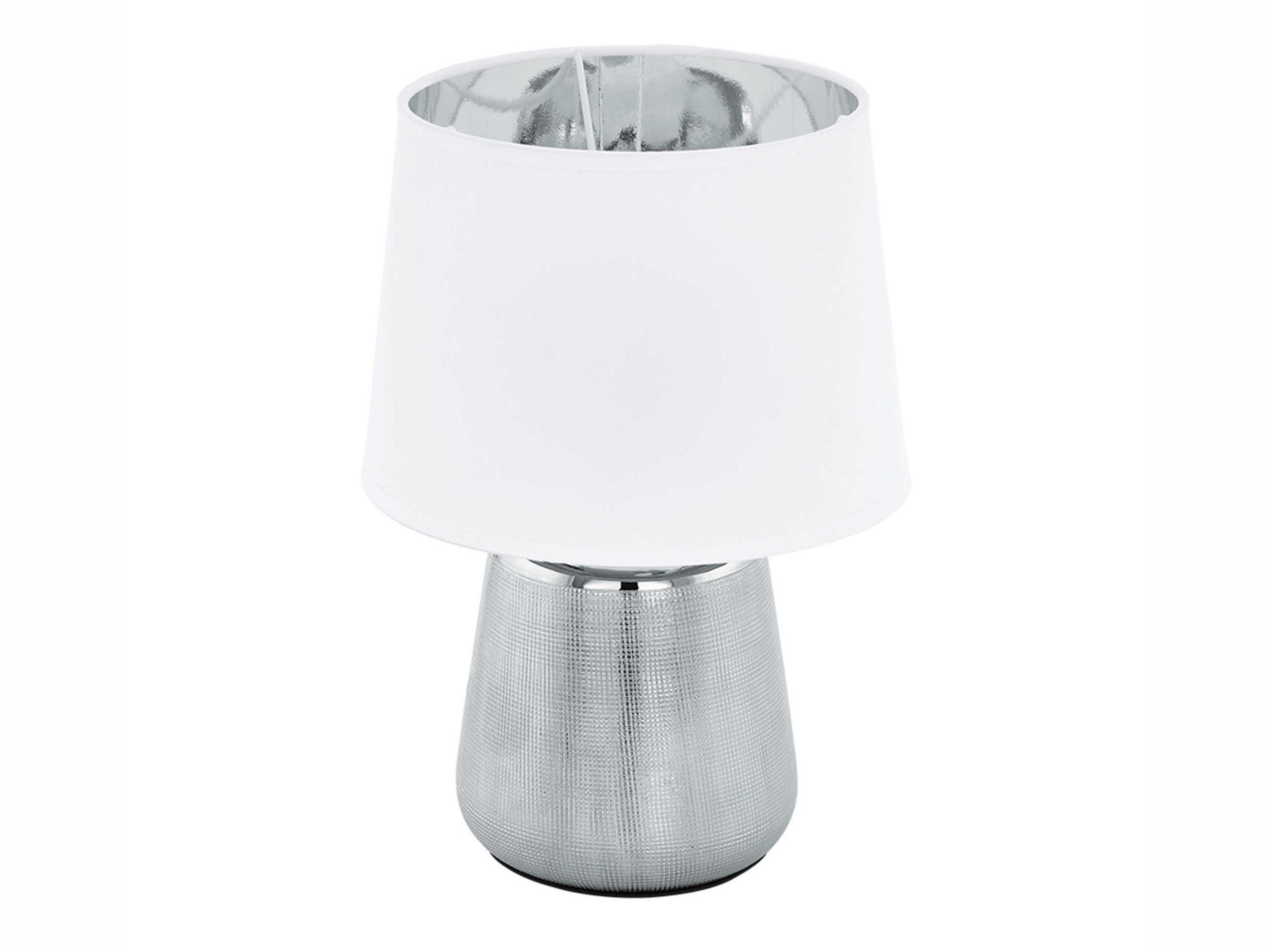 Manalba Silver White Fabric Table Lamp
