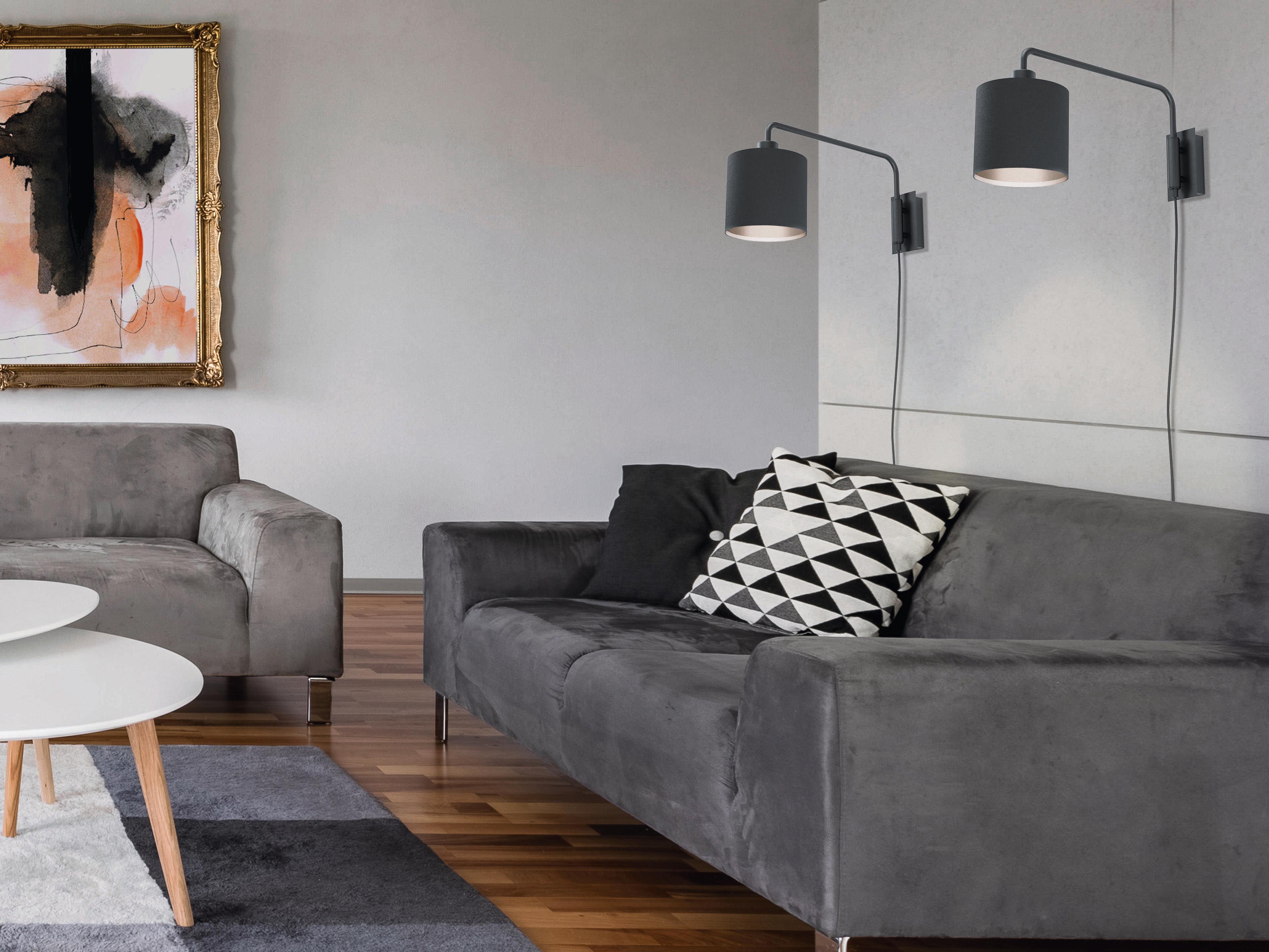 Eglo Staiti 1-Light Black Swing Wall Sconce