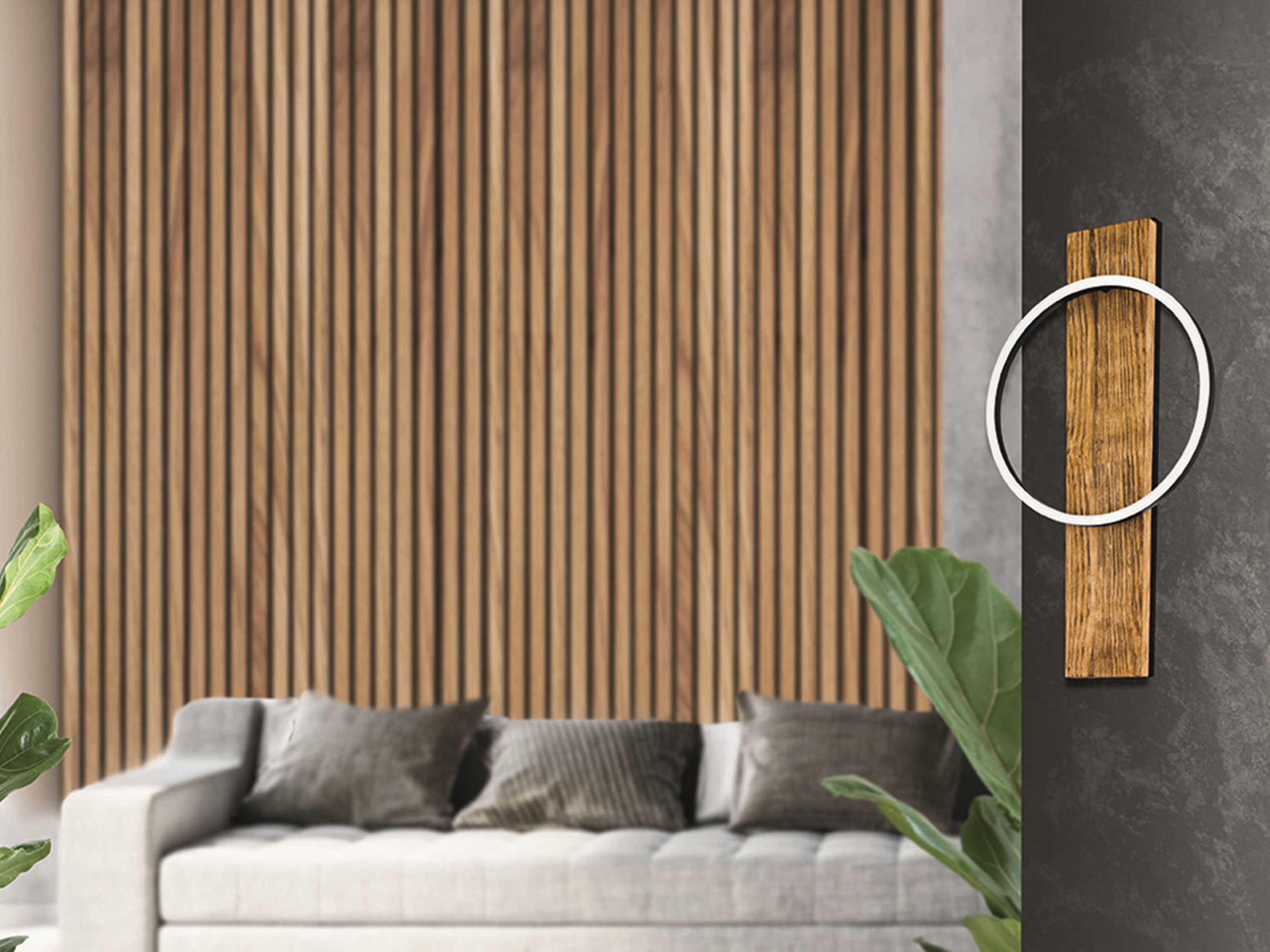 Eglo Boyal 1-Light Brushed Pine Wood Round Flush Mount