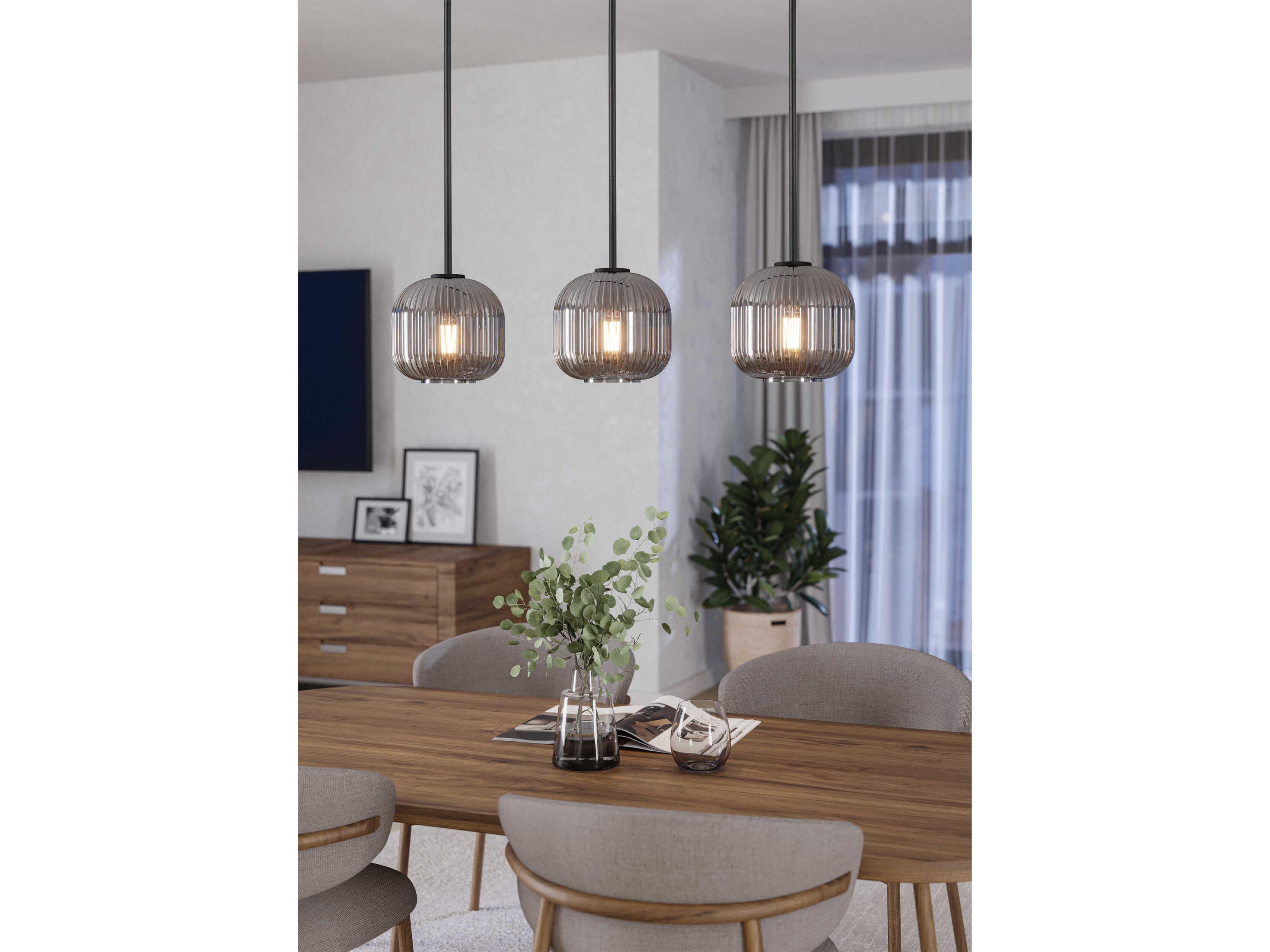 Eglo Mantunalle 3-Light Black Island Pendant
