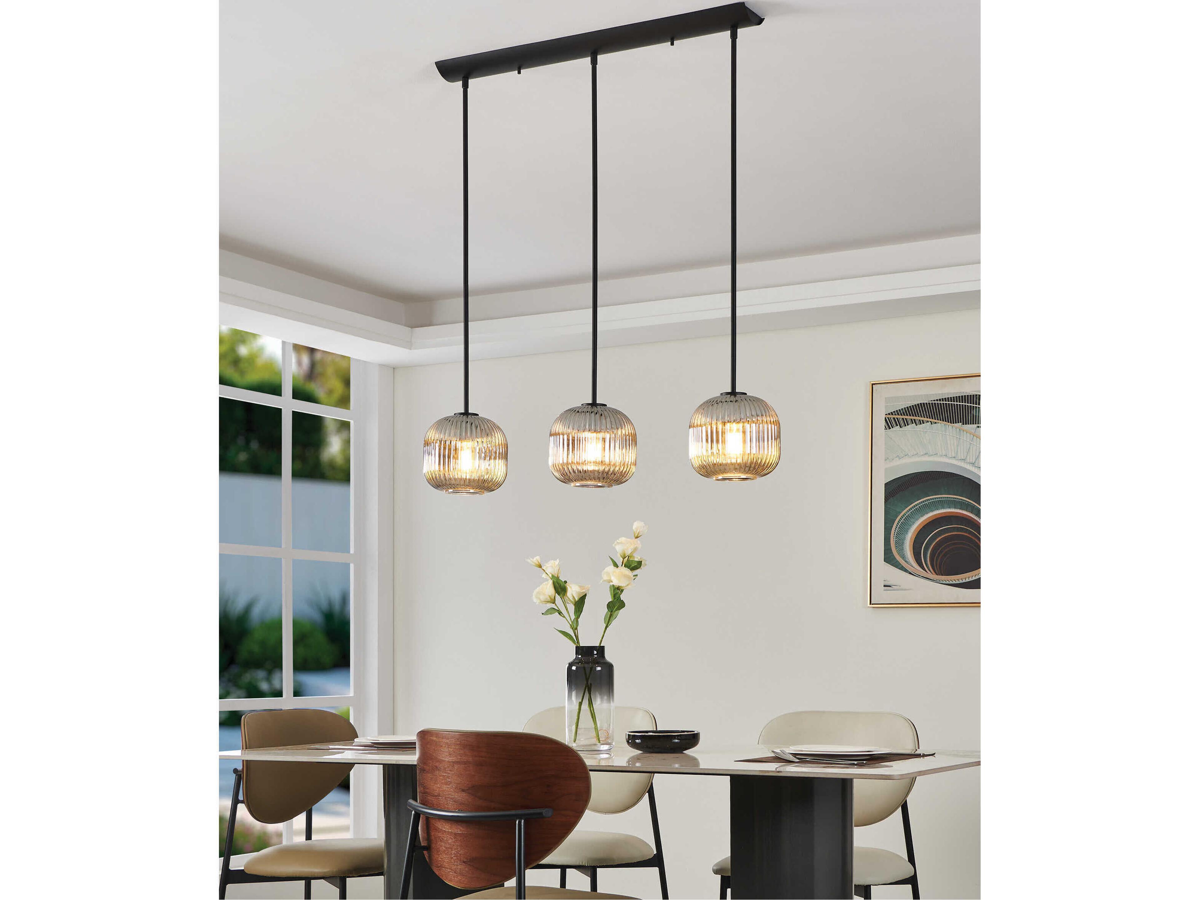 Eglo Mantunalle 3-Light Black Island Pendant