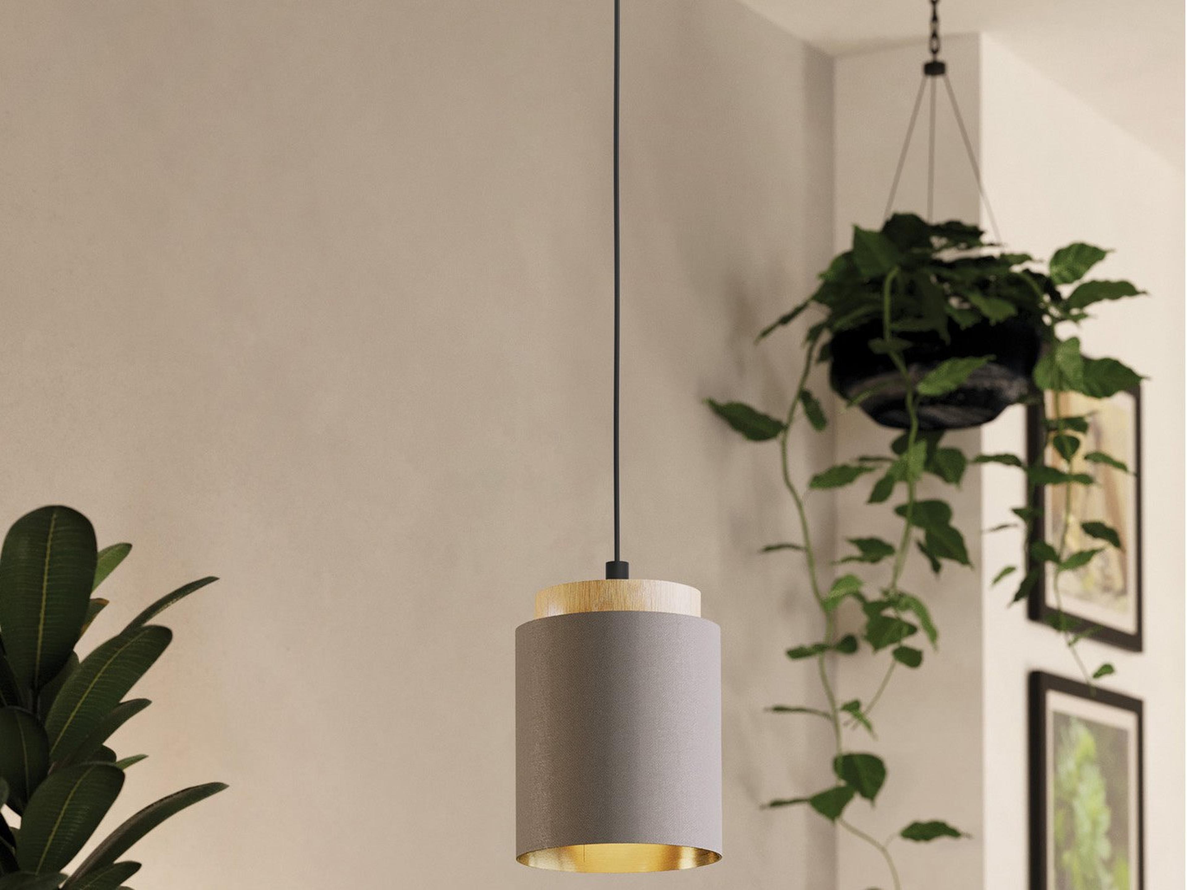 Eglo Albariza 1-Light Black Cylinder Mini Pendant