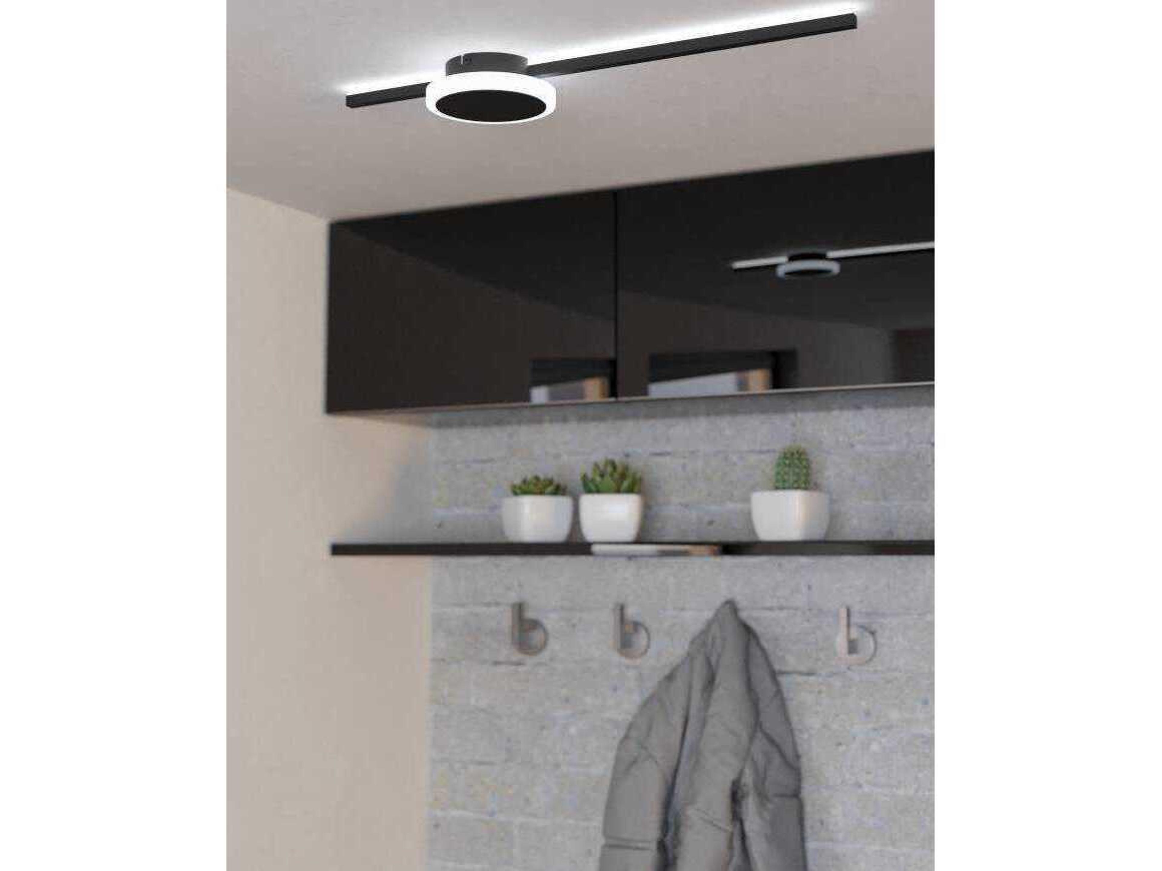 Eglo Sarginto 1-Light Black Linear Flush Mount