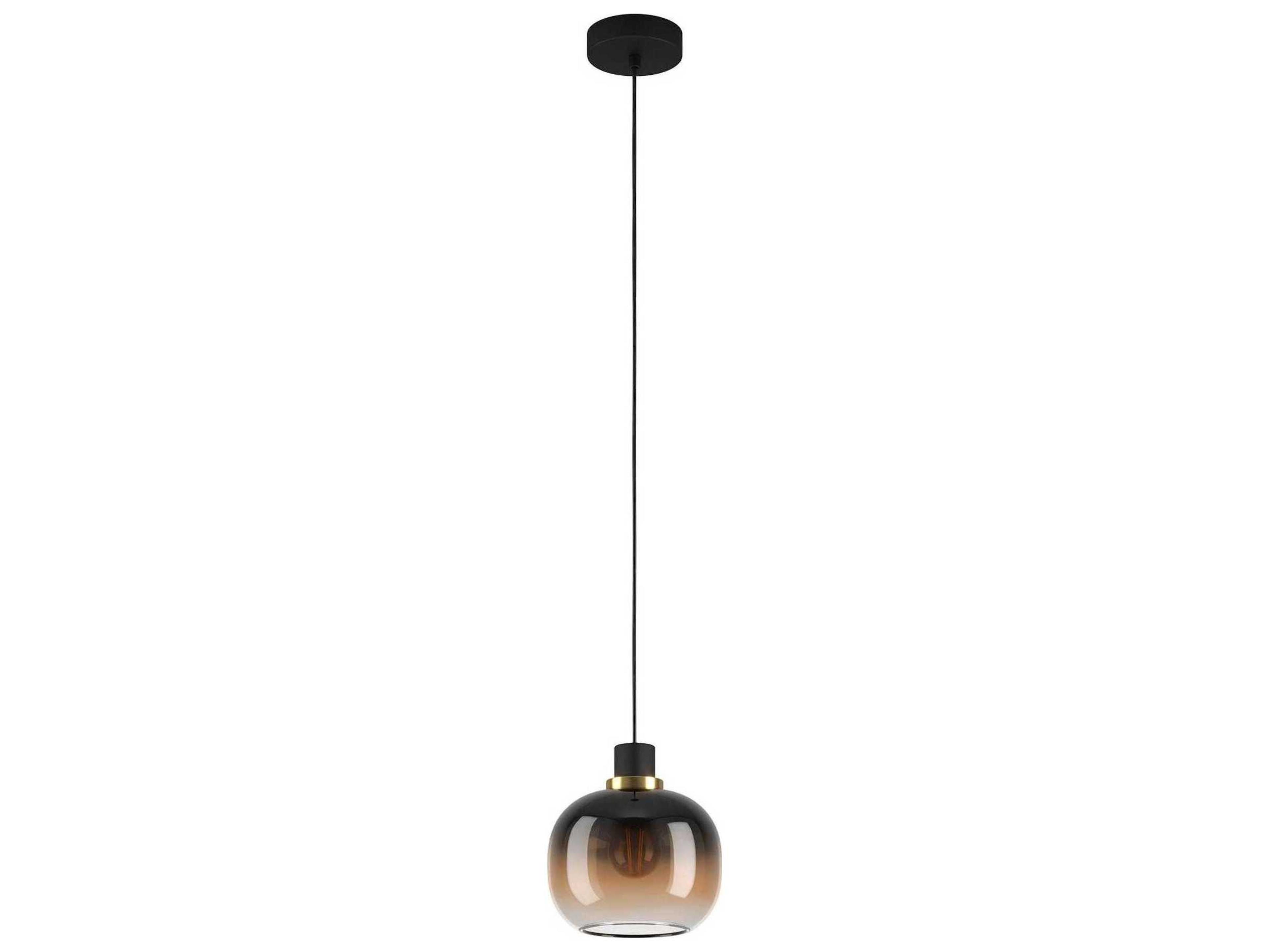 Eglo Oilella 1-Light Structured Black Globe Mini Pendant