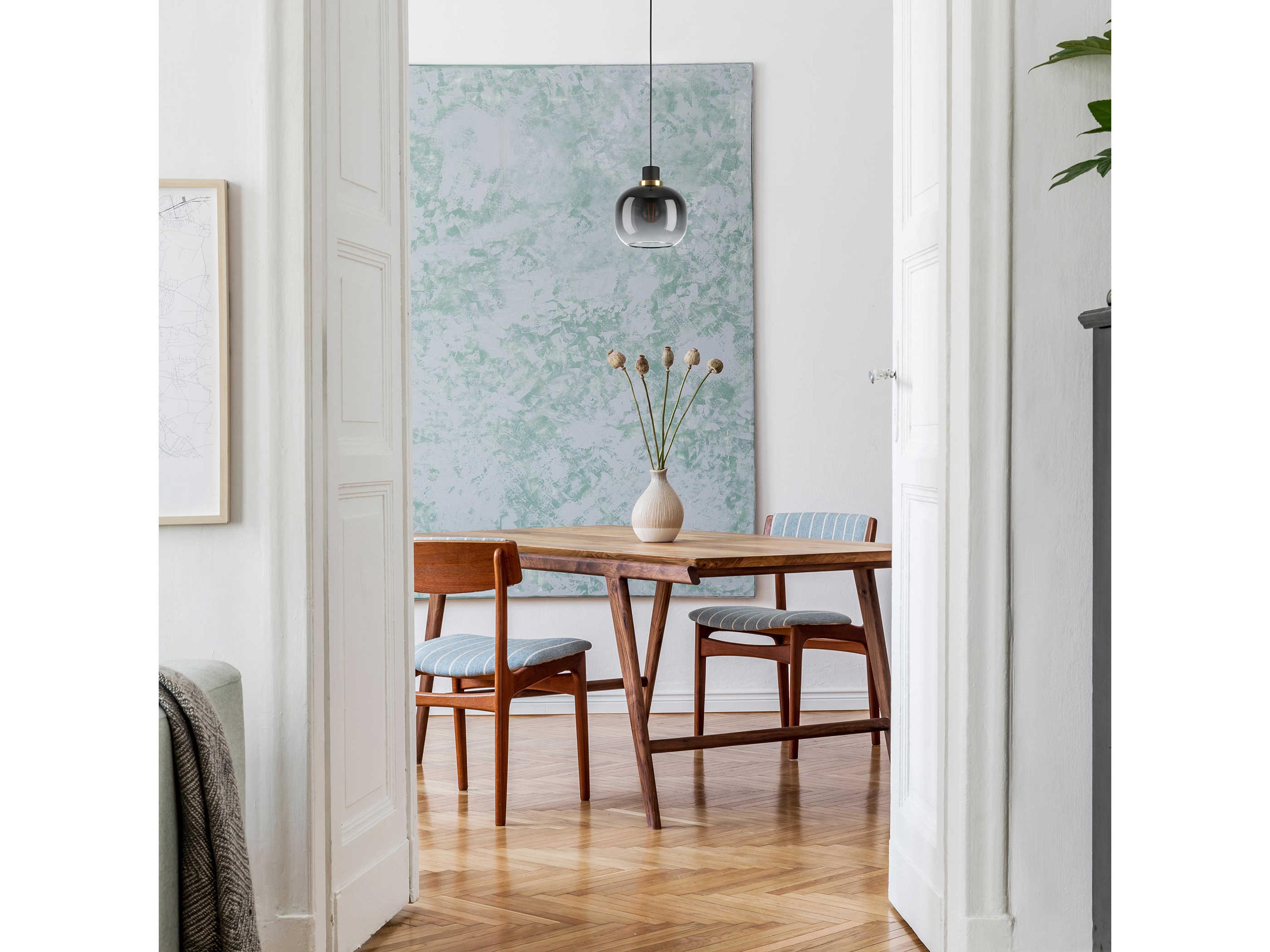 Eglo Oilella 1-Light Structured Black Globe Mini Pendant