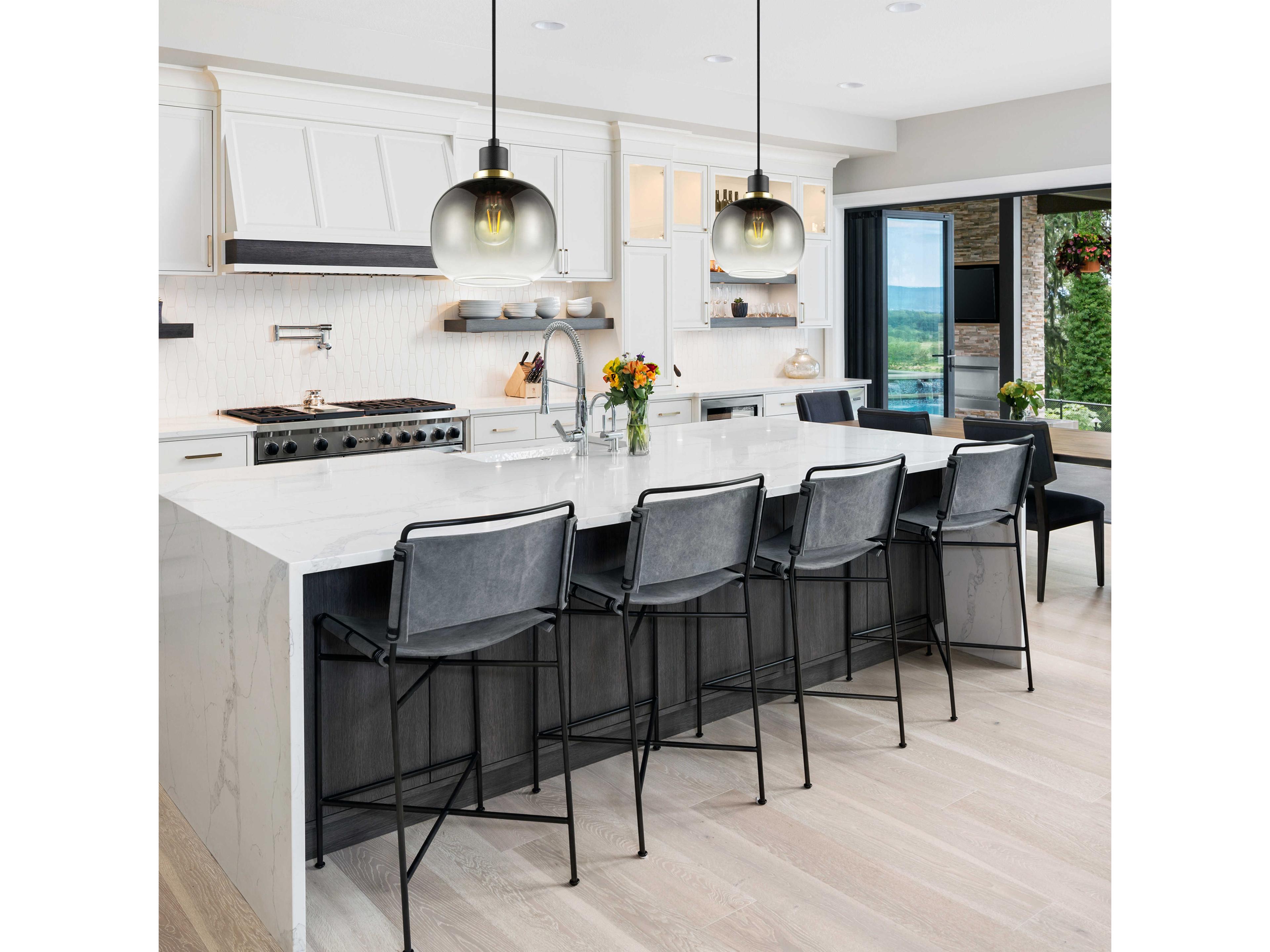 Eglo Oilella 1-Light Structured Black Globe Mini Pendant