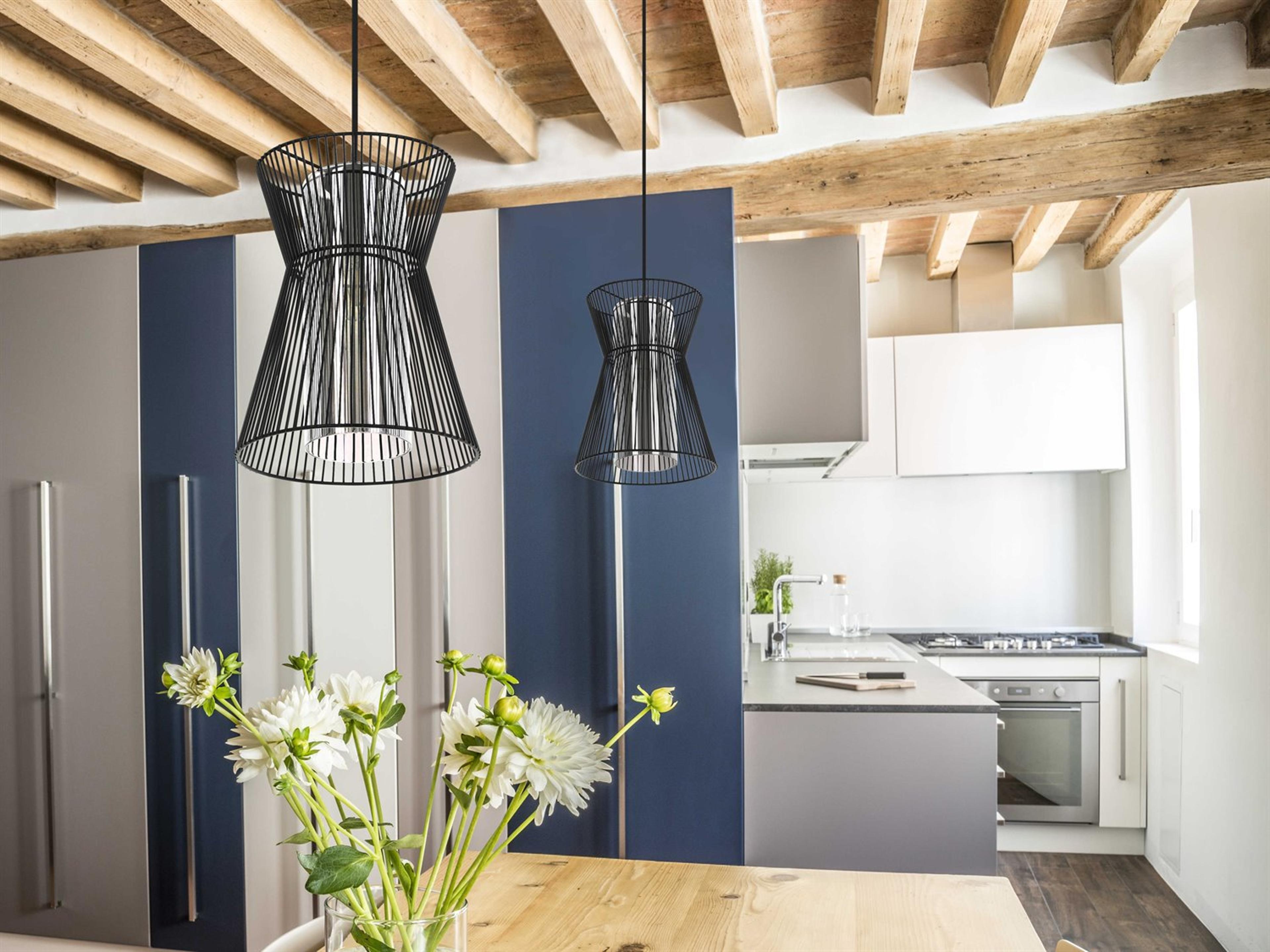 Eglo Maseta 1-Light Structured Black Mini Pendant