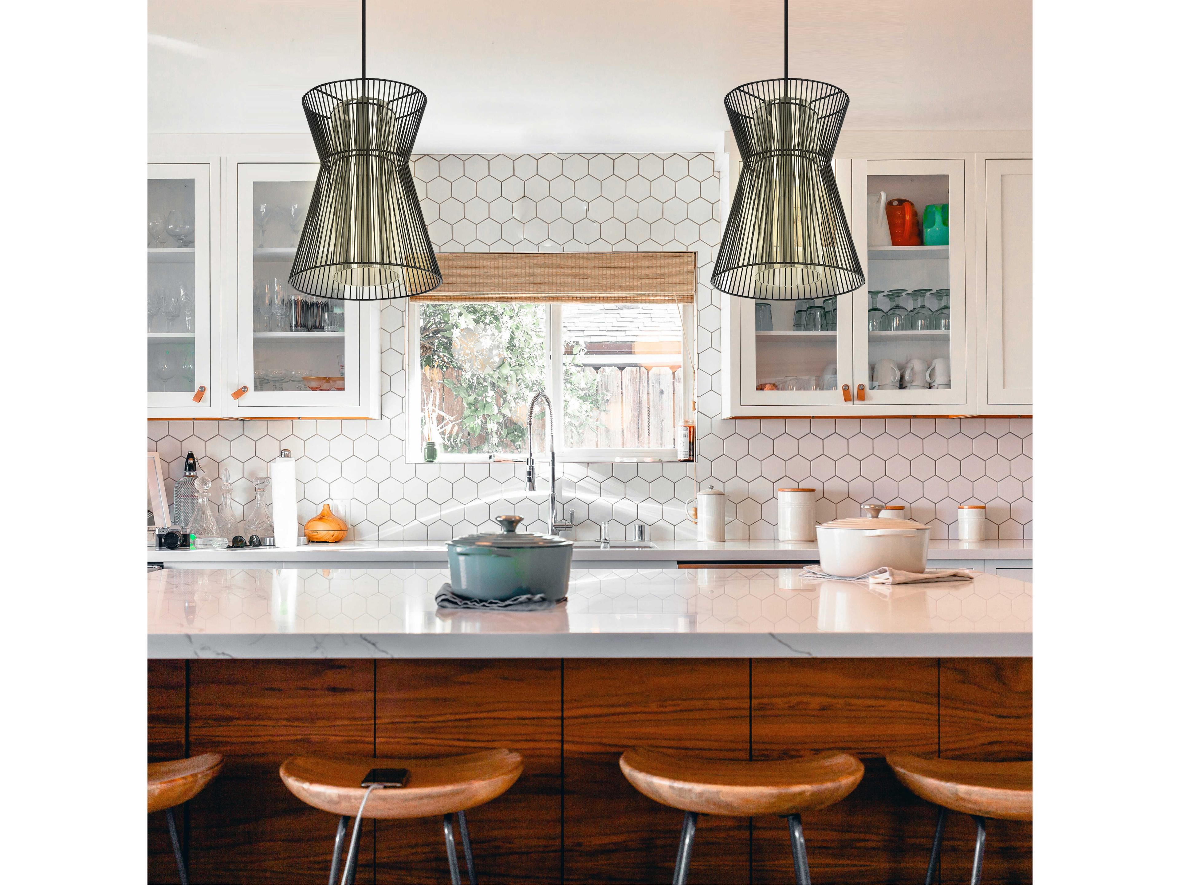 Eglo Maseta 1-Light Structured Black Mini Pendant