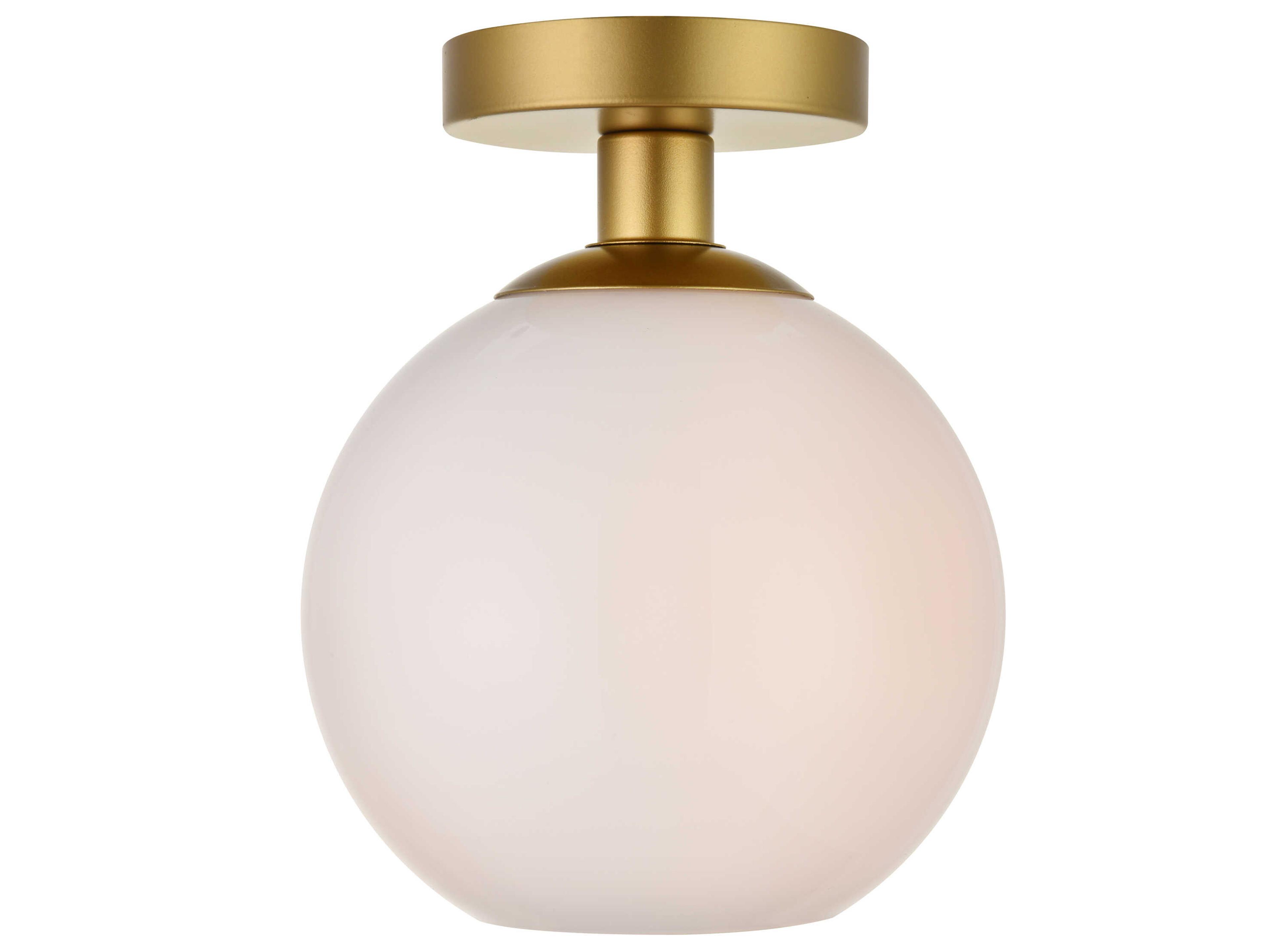 Baxter 1-Light Brass Glass Globe Semi Flush Mount