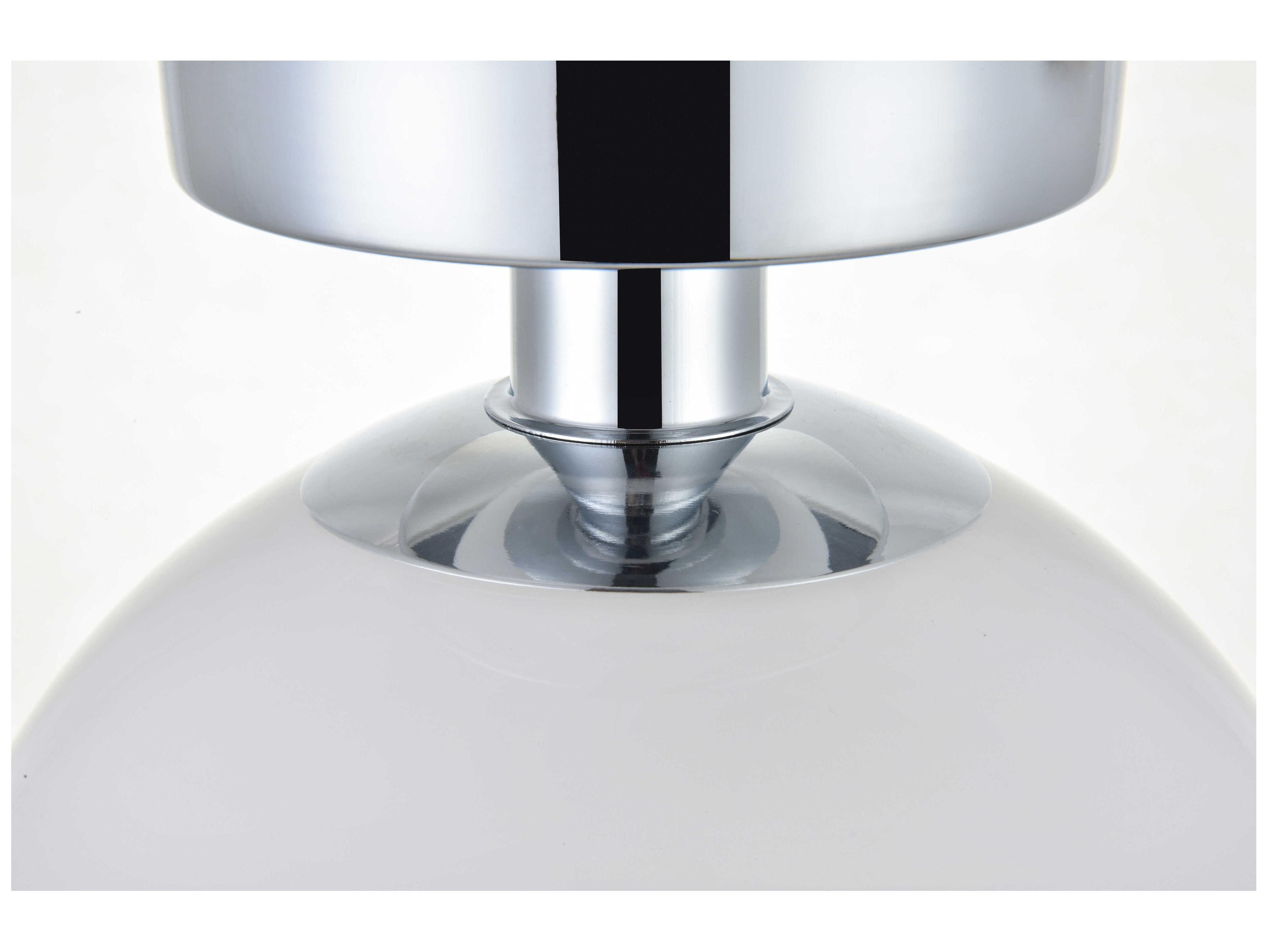 Elegant Lighting Baxter 1-Light Chrome Glass Globe Semi Flush Mount