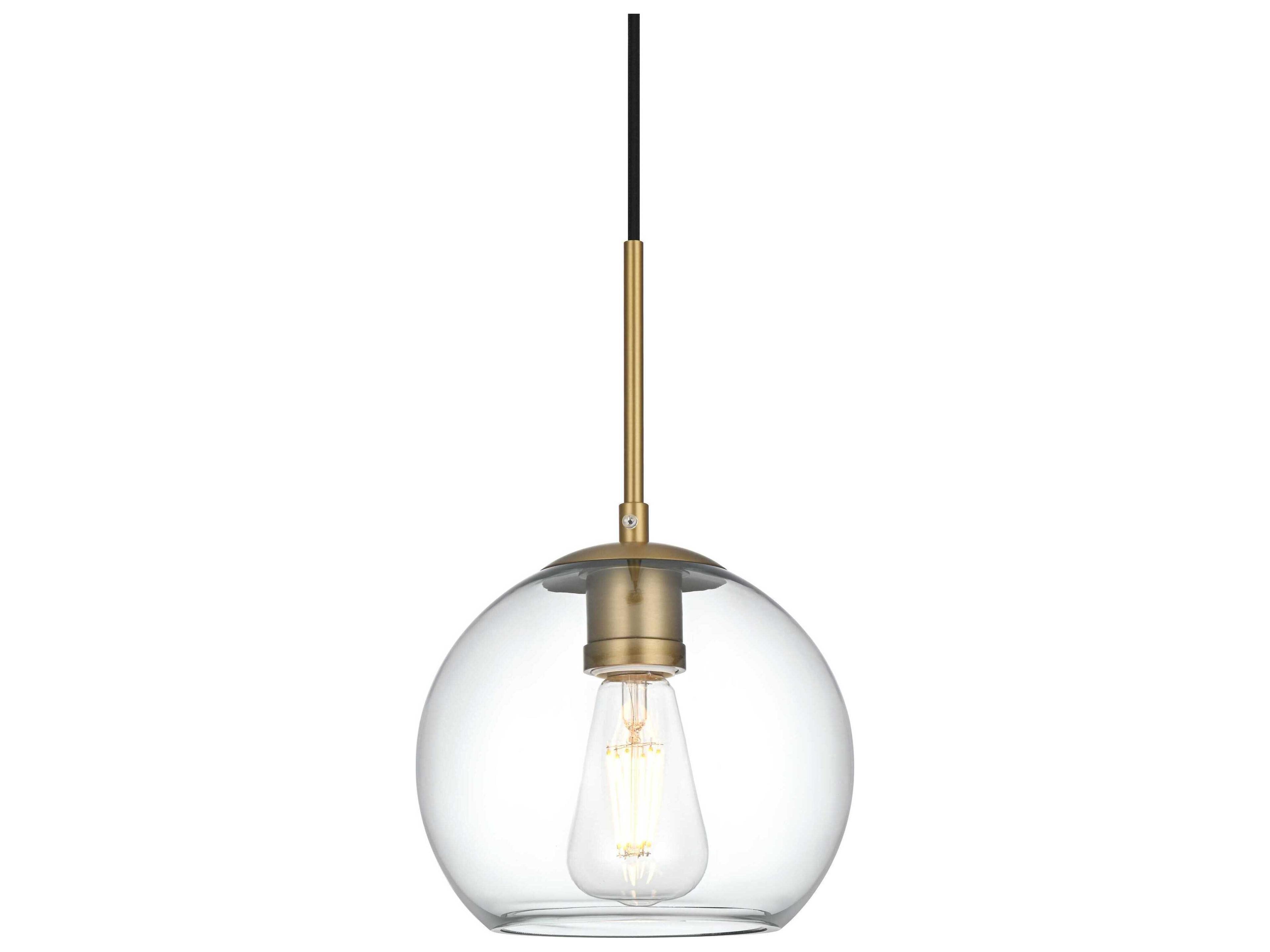 Elegant Lighting Baxter 1-Light Satin Gold Globe Mini Pendant