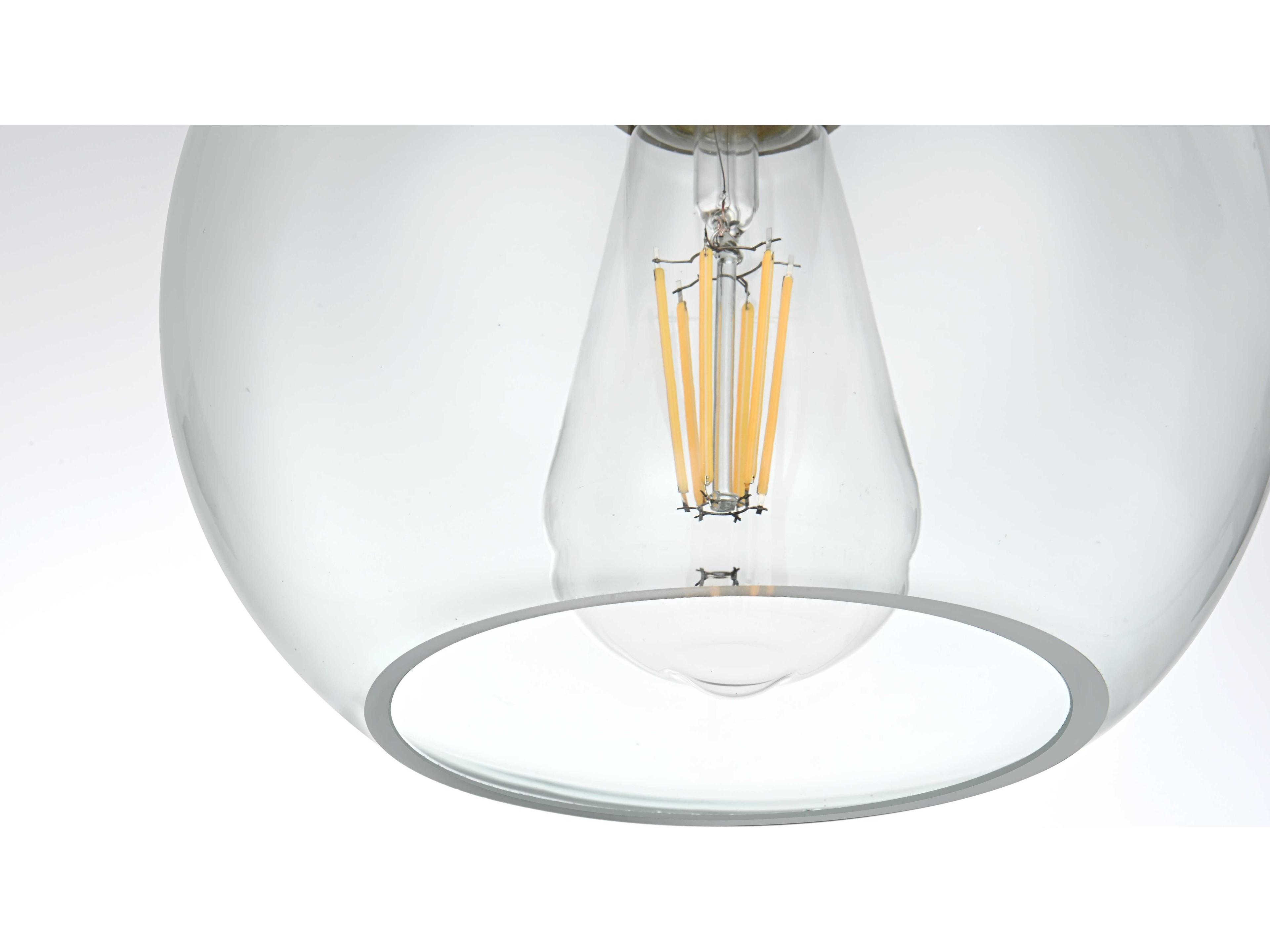 Elegant Lighting Baxter 1-Light Satin Gold Globe Mini Pendant