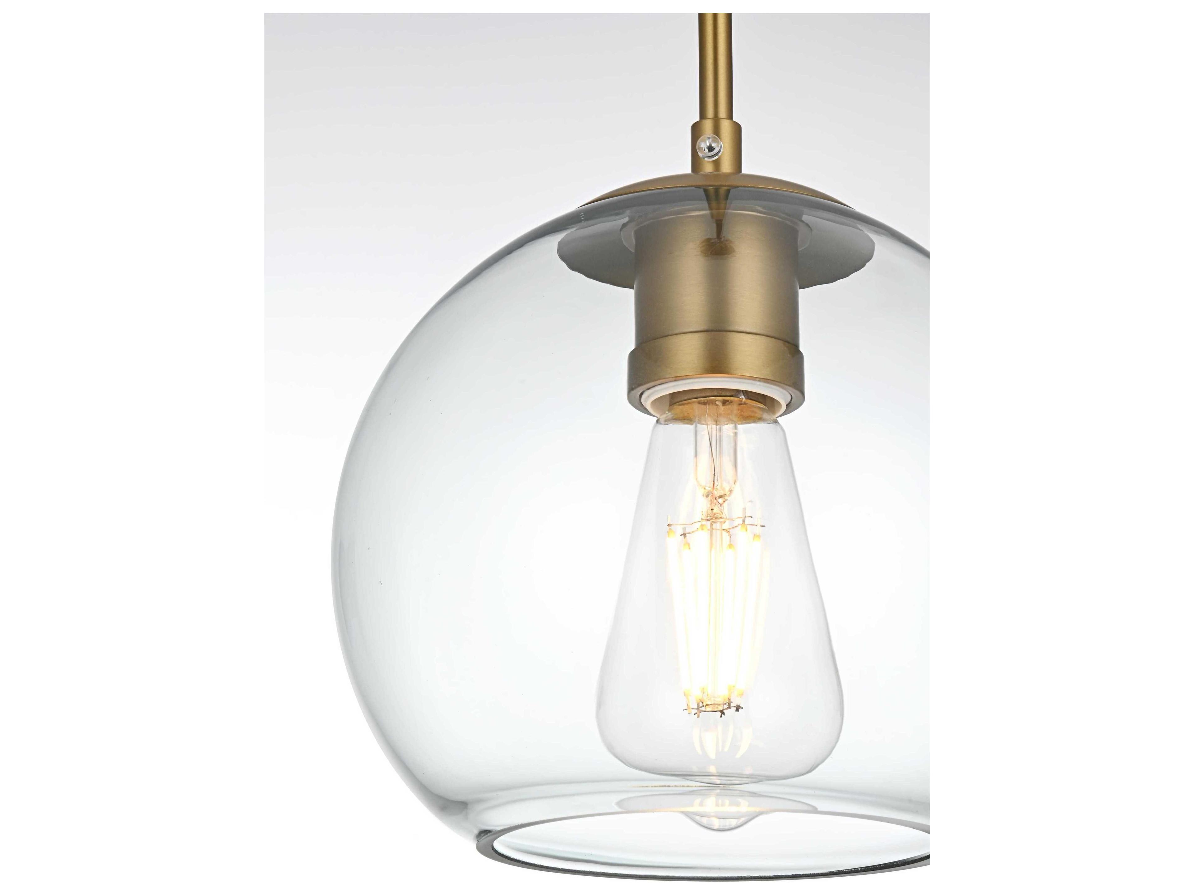 Elegant Lighting Baxter 1-Light Satin Gold Globe Mini Pendant