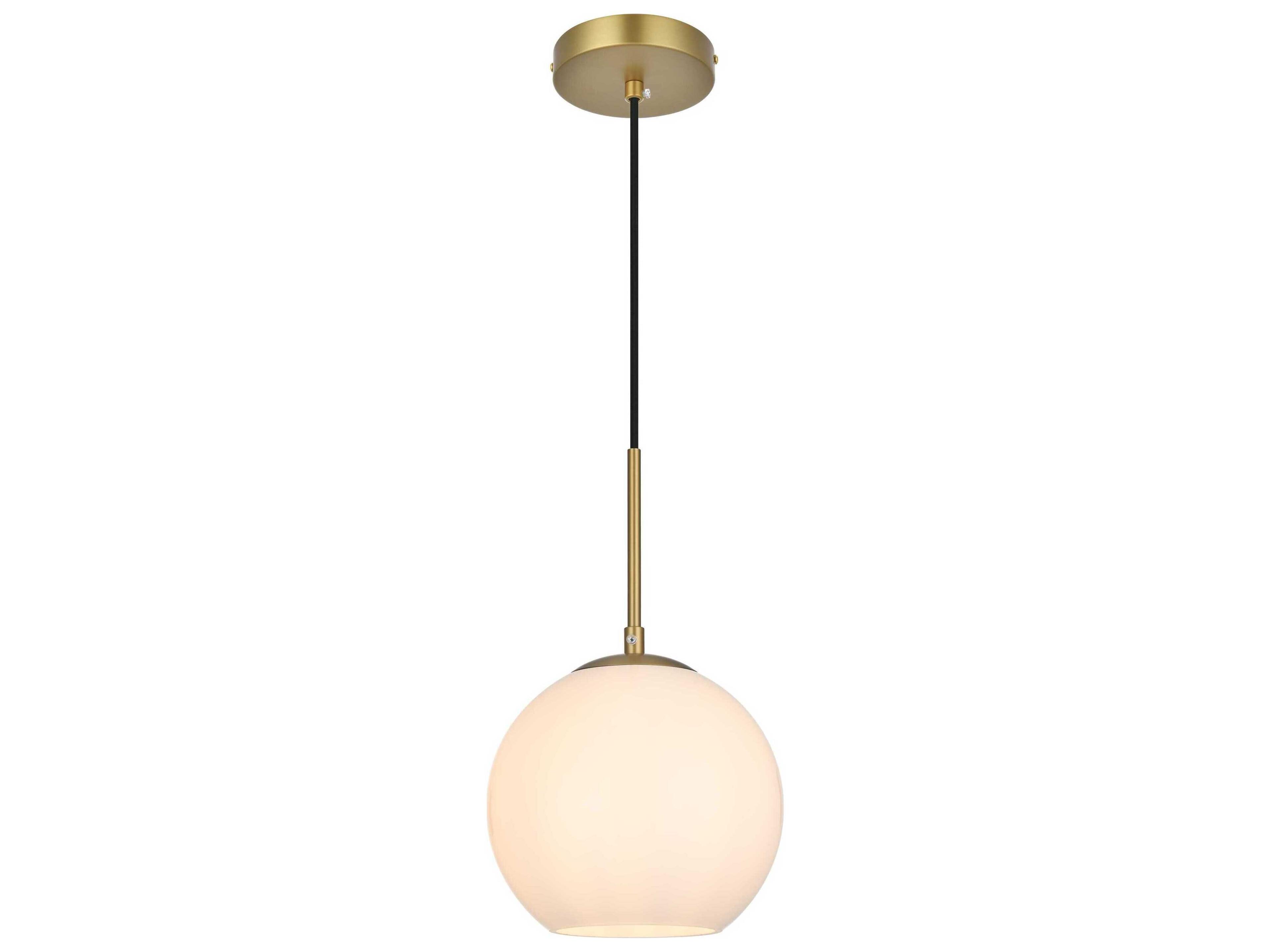 Elegant Lighting Baxter 1-Light Satin Gold Globe Mini Pendant