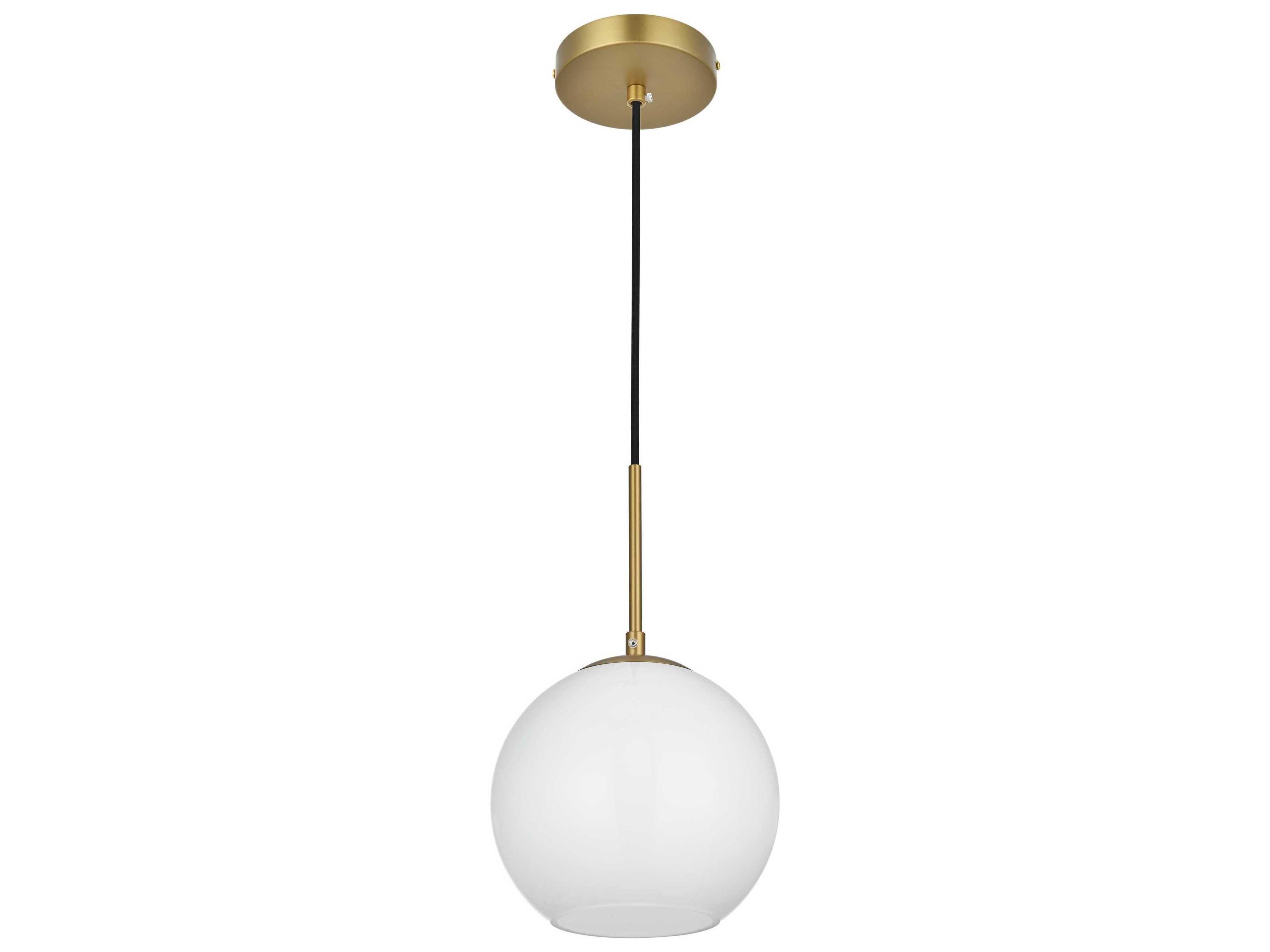 Elegant Lighting Baxter 1-Light Satin Gold Globe Mini Pendant