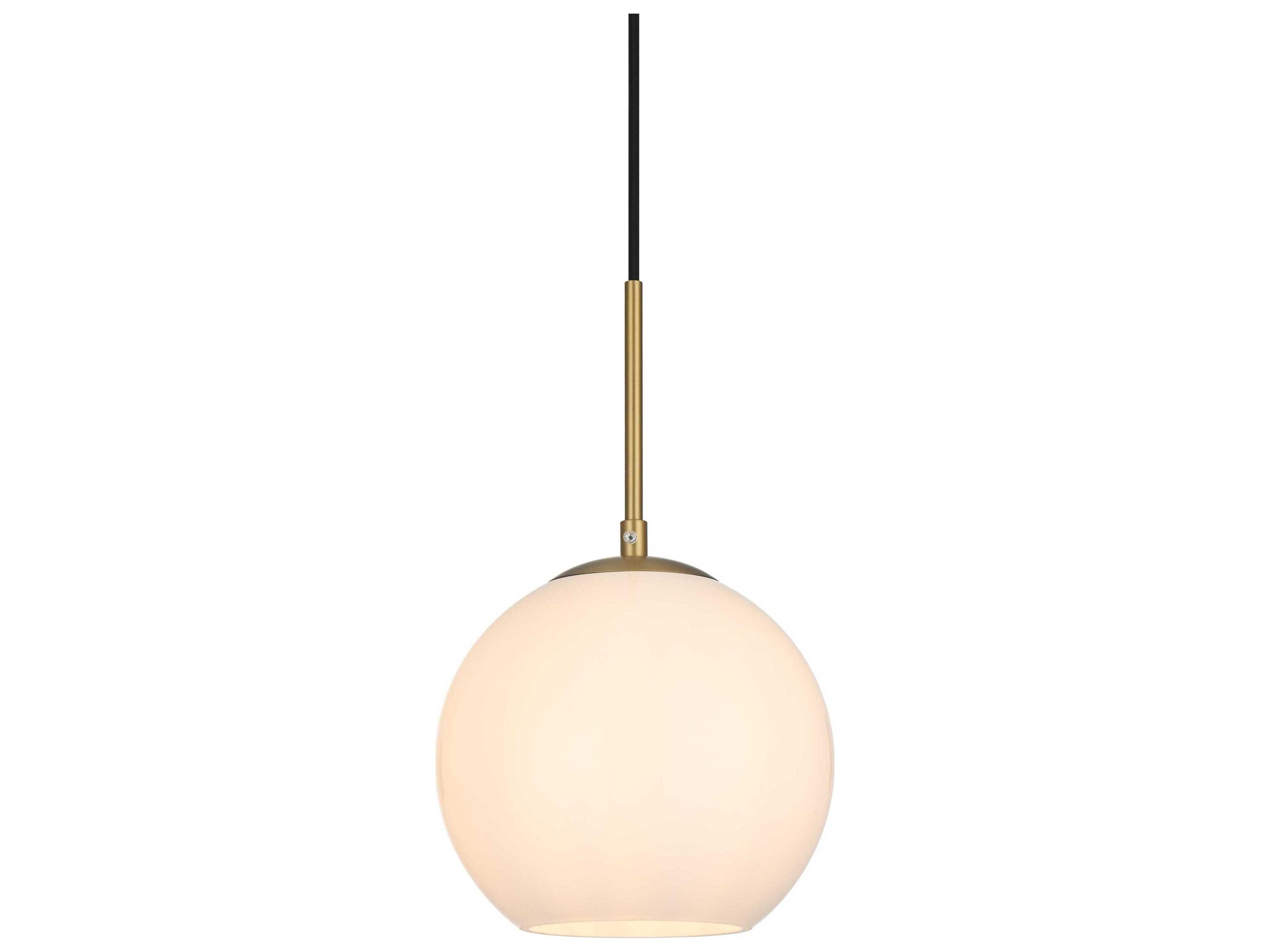 Elegant Lighting Baxter 1-Light Satin Gold Globe Mini Pendant