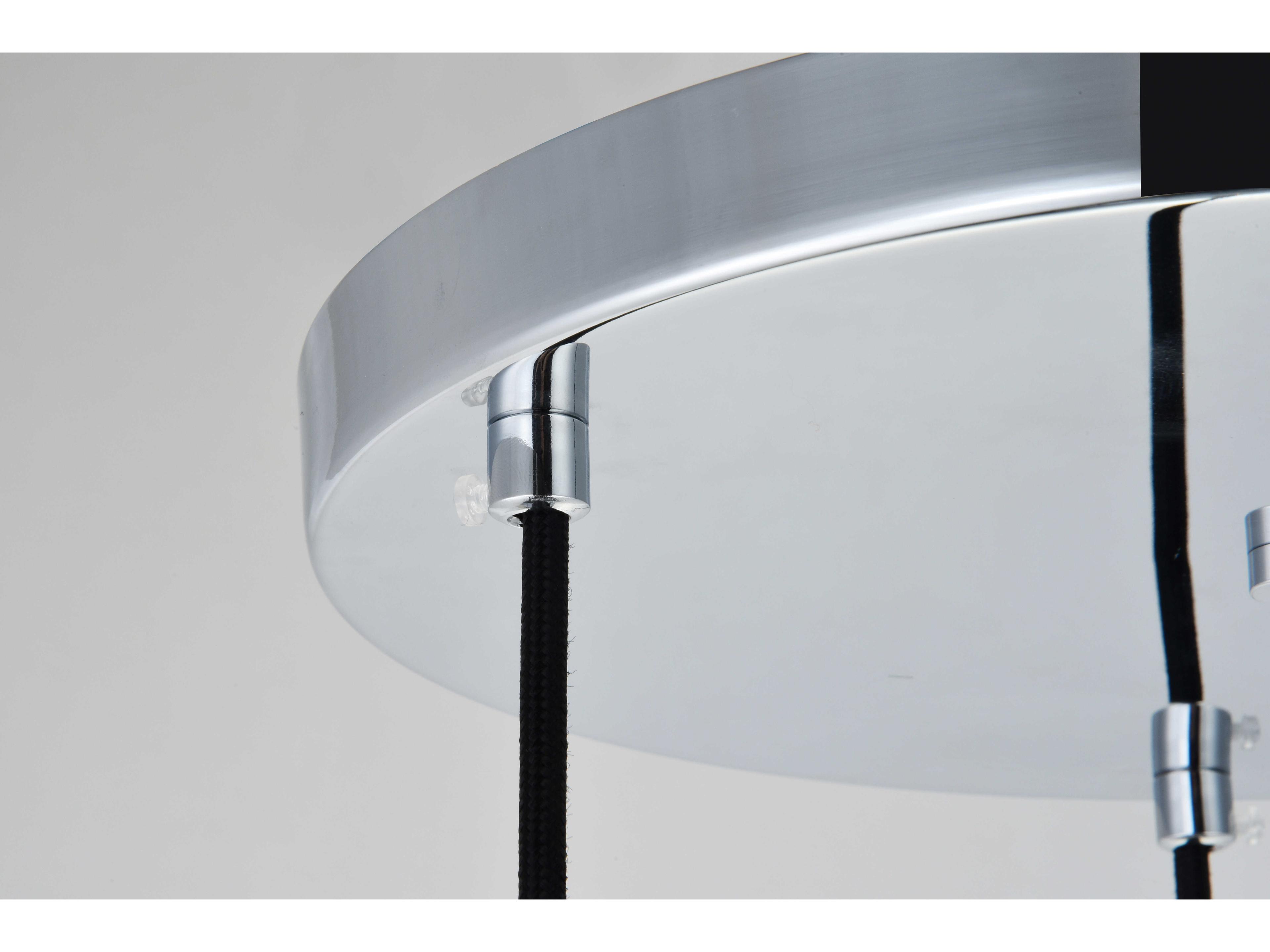 Elegant Lighting Baxter 3-Light Chrome And Clear Glass Globe Pendant