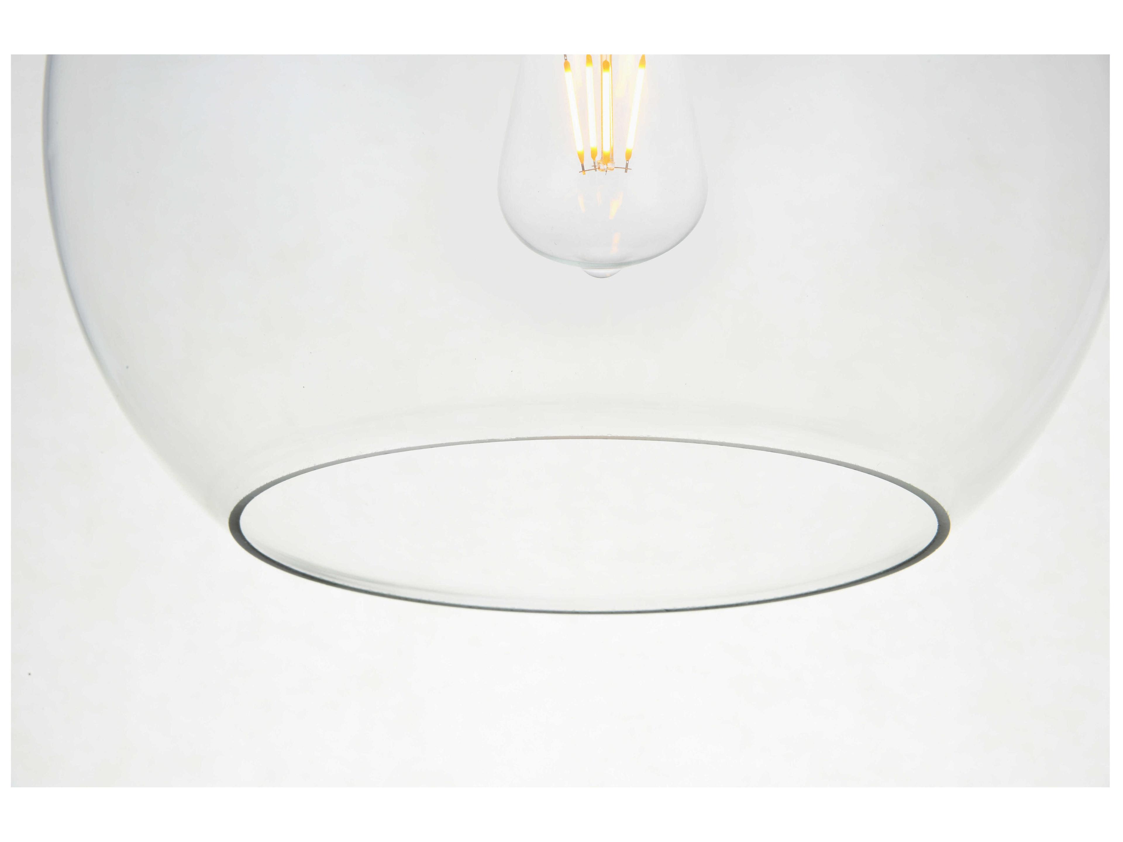 Elegant Lighting Baxter 1-Light Black Glass Globe Semi Flush Mount