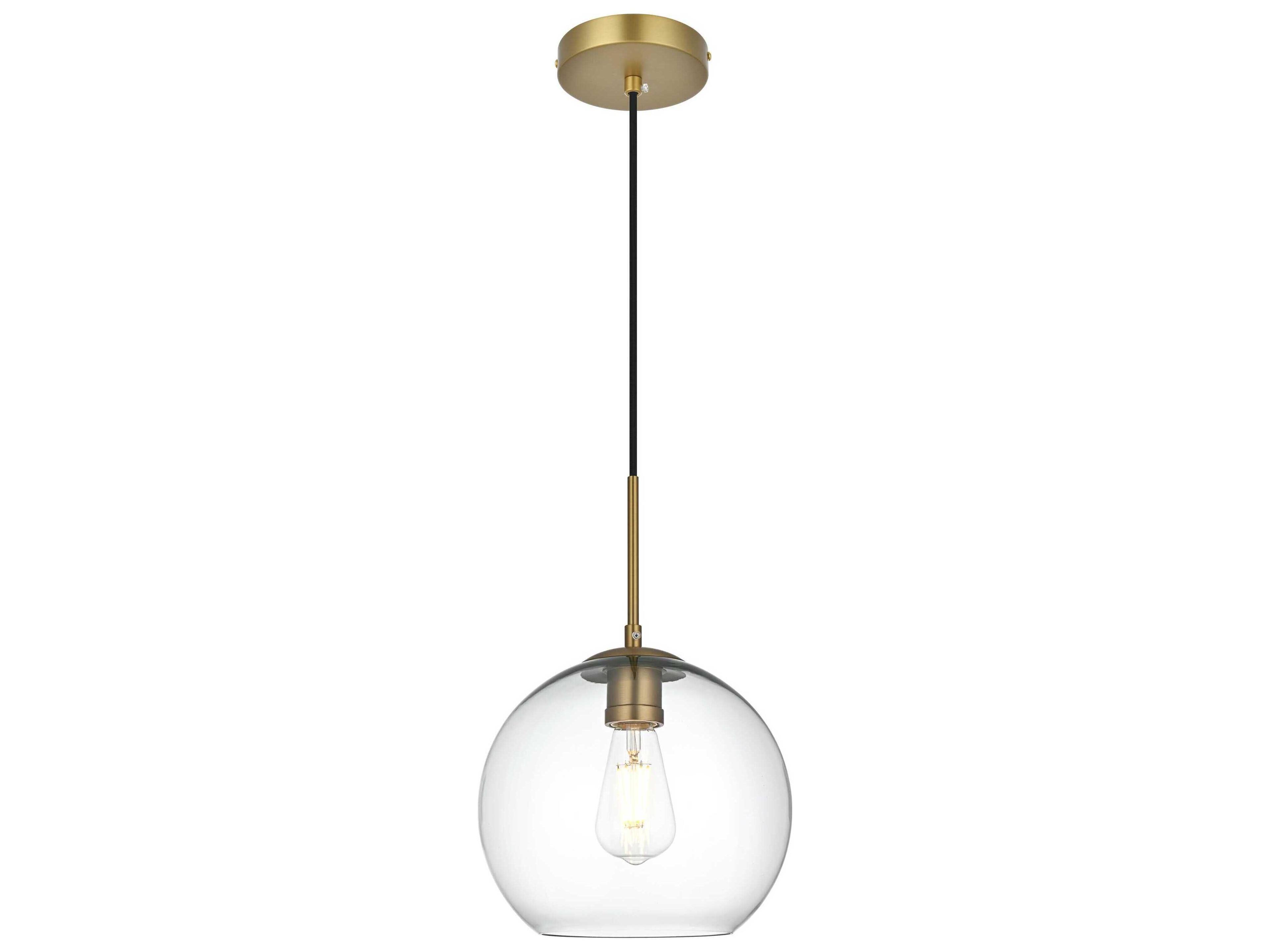 Elegant Lighting Baxter 1-Light Satin Gold Globe Mini Pendant