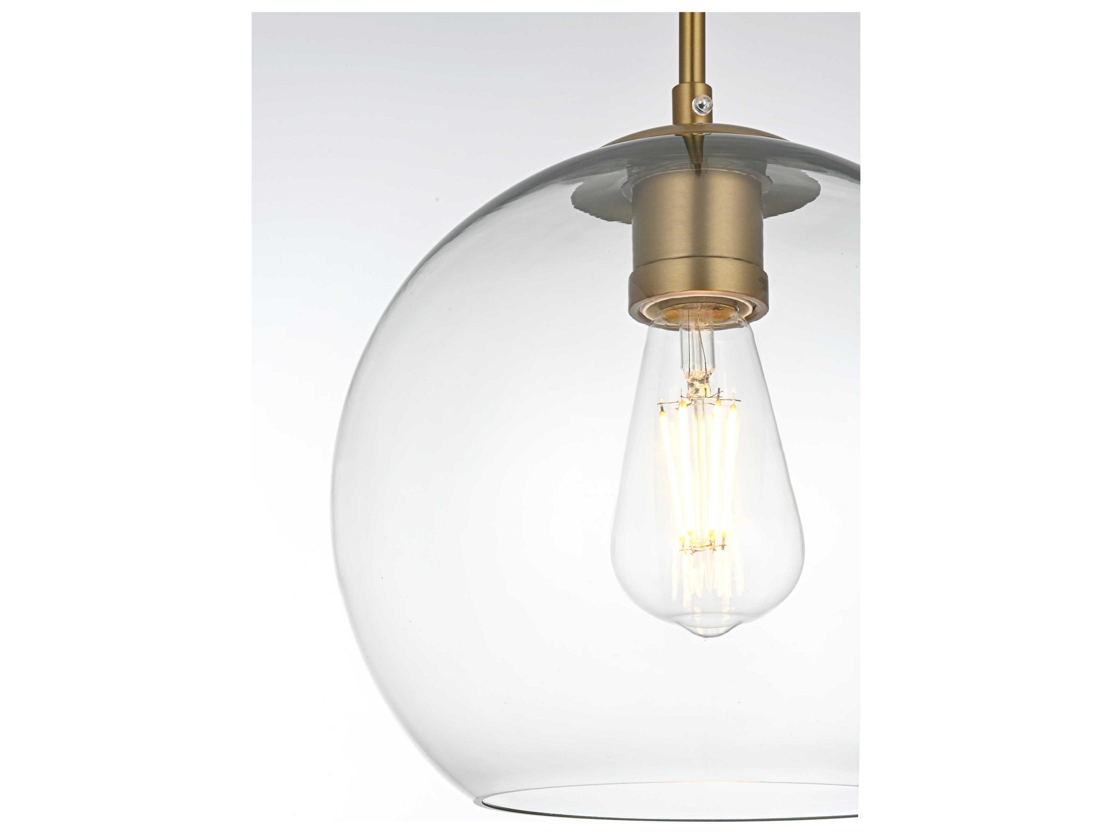 Elegant Lighting Baxter 1-Light Satin Gold Globe Mini Pendant