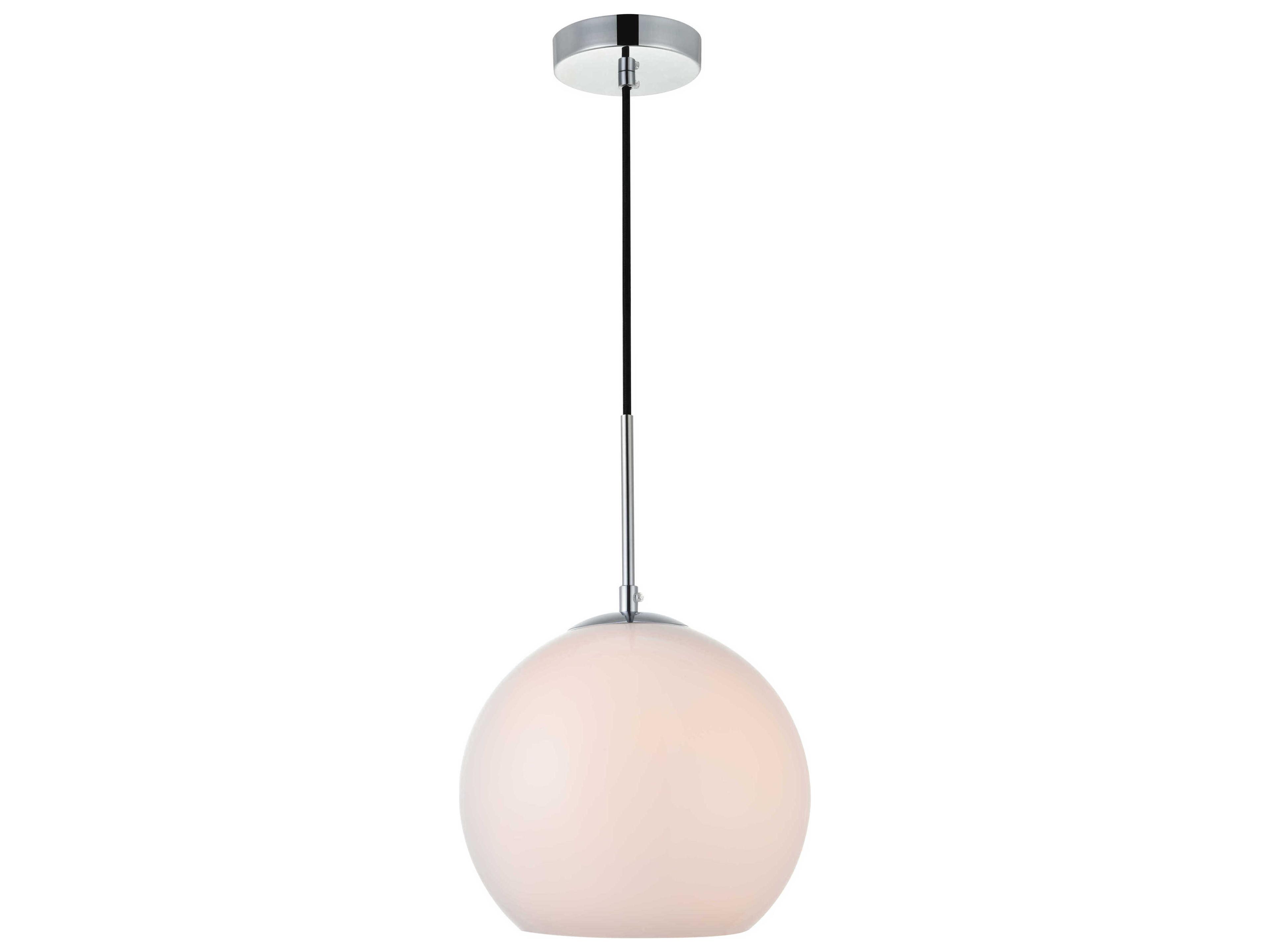 Baxter 1-Light Chrome And Frosted White Glass Globe Mini Pendant
