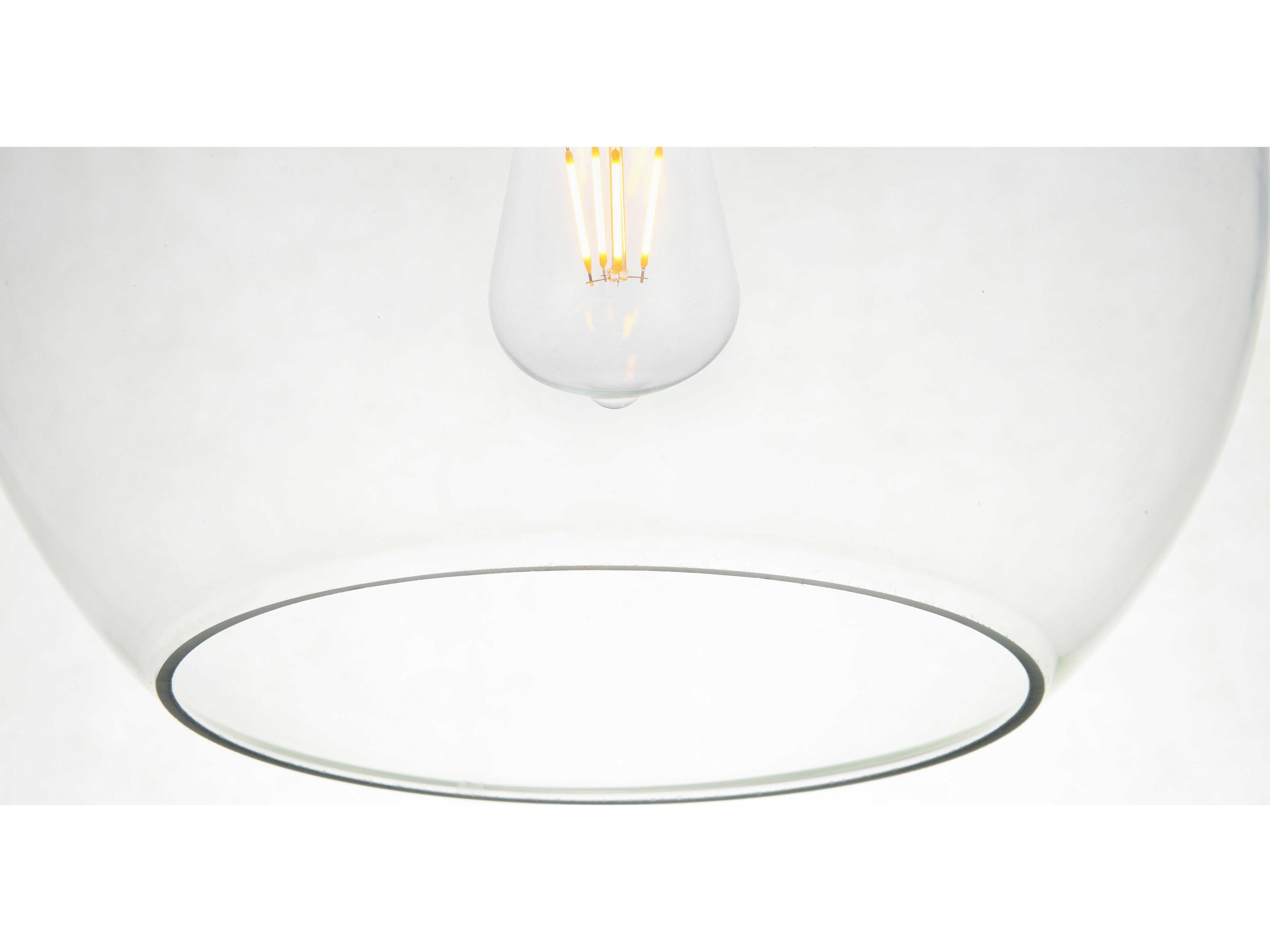 Elegant Lighting Baxter 3-Light Chrome And Clear Glass Globe Pendant