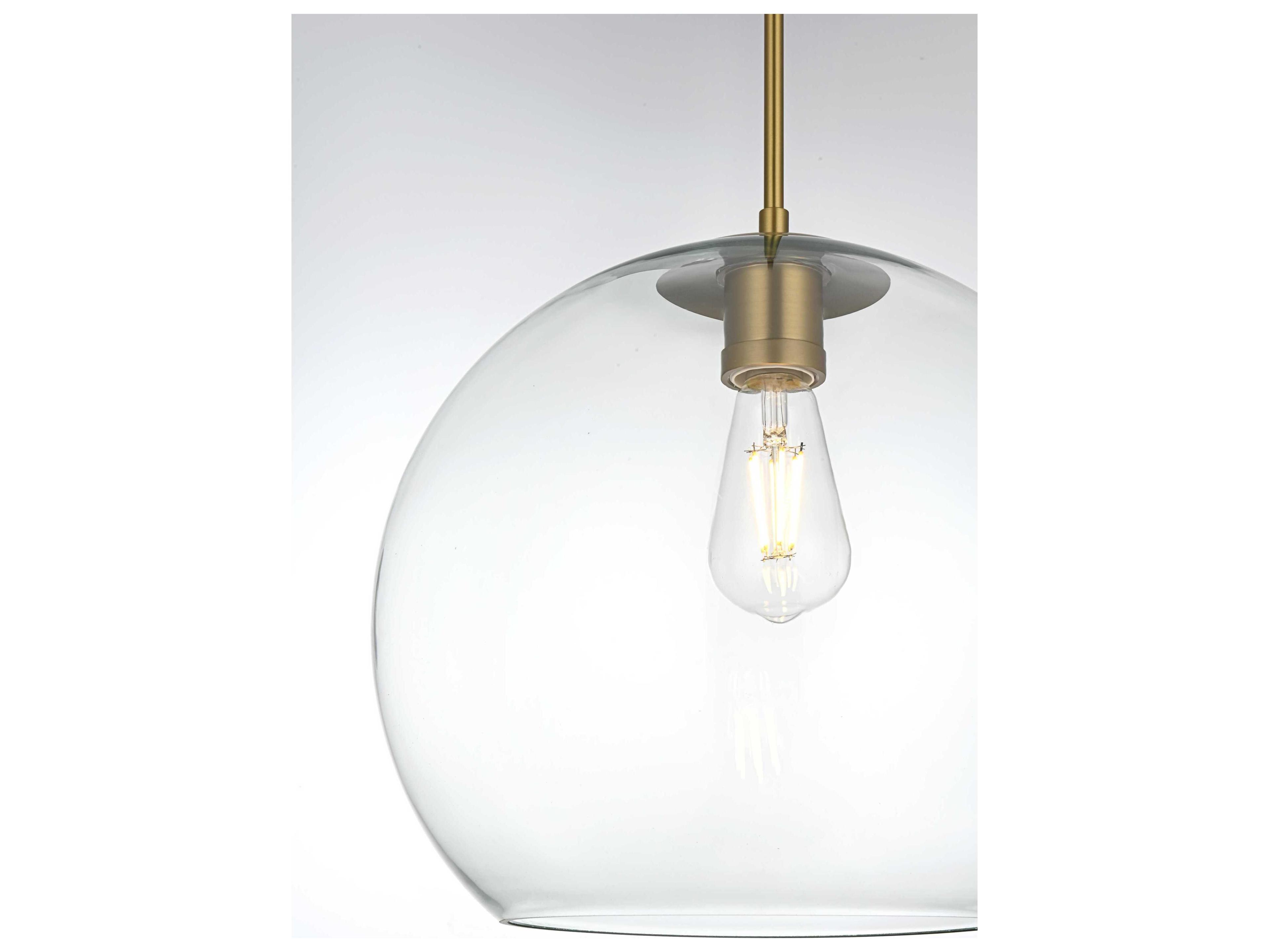 Elegant Lighting Baxter 1-Light Satin Gold Globe Pendant