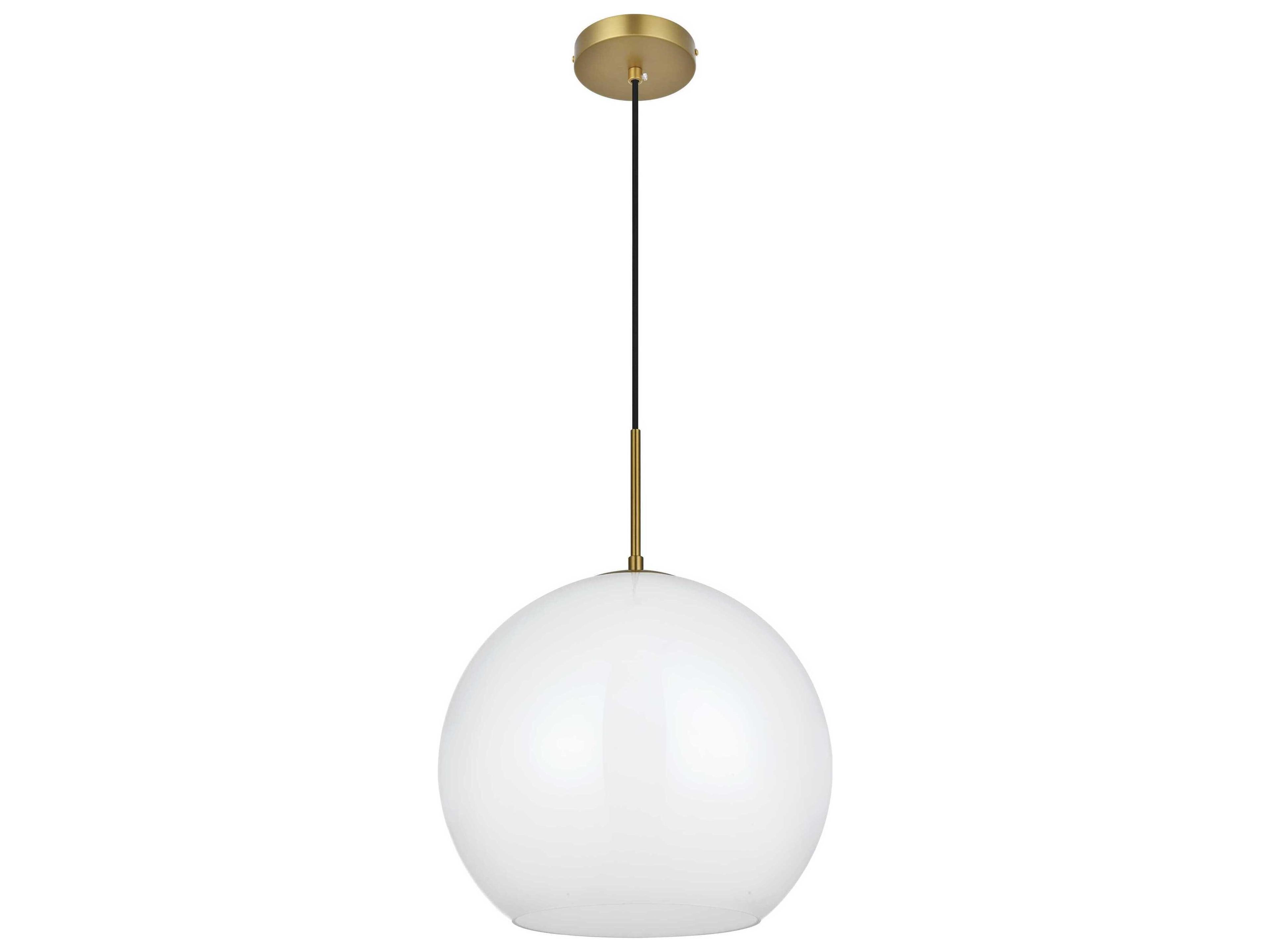 Elegant Lighting Baxter 1-Light Satin Gold Globe Pendant