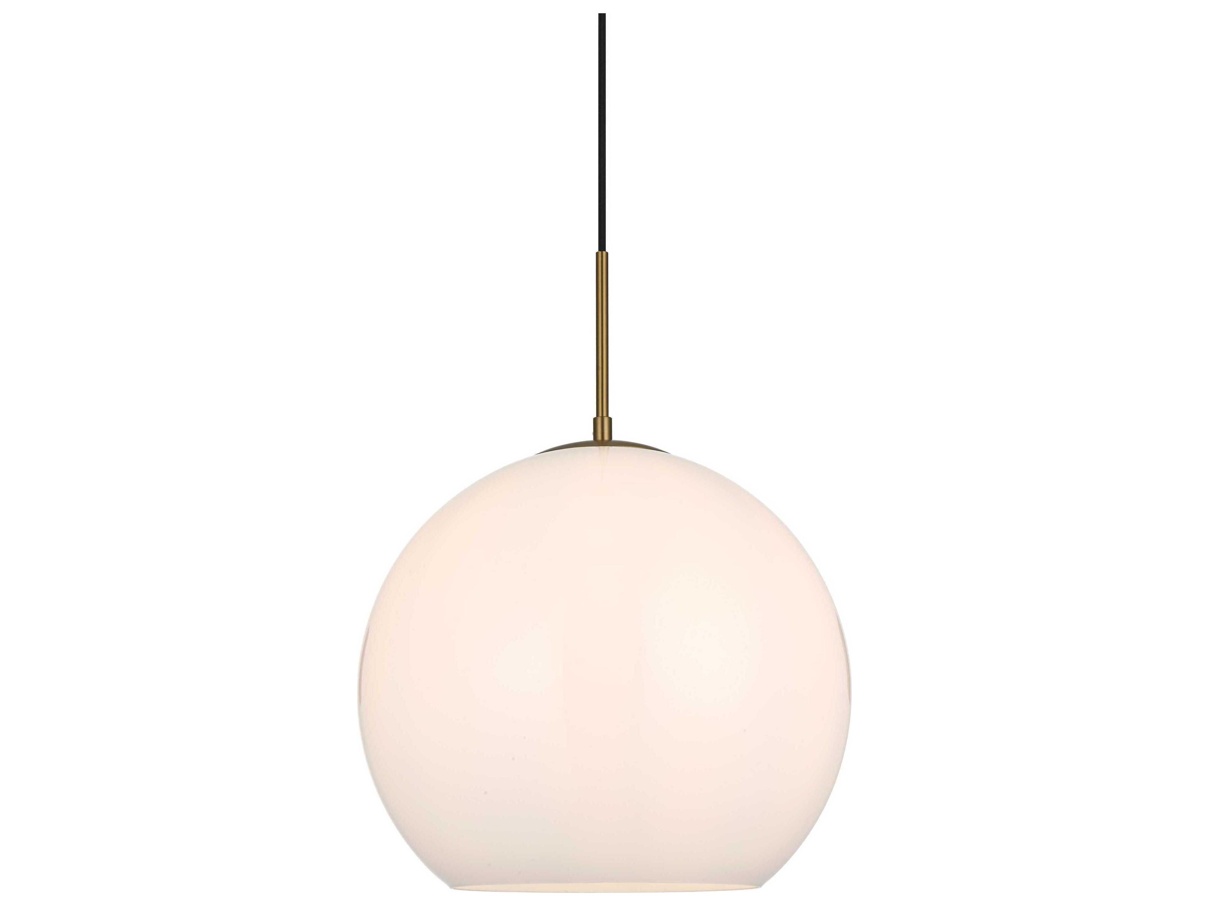 Elegant Lighting Baxter 1-Light Satin Gold Globe Pendant