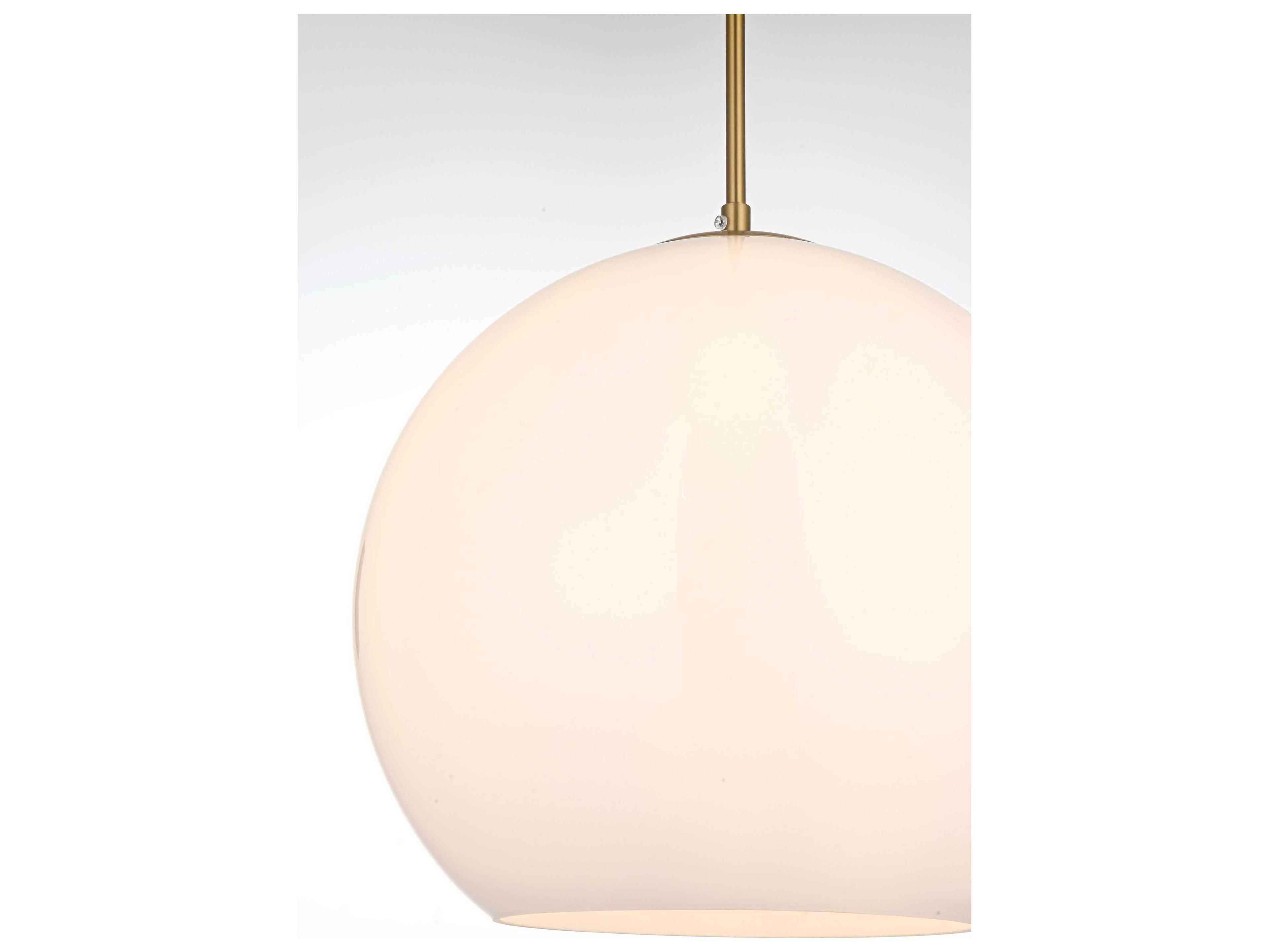 Elegant Lighting Baxter 1-Light Satin Gold Globe Pendant