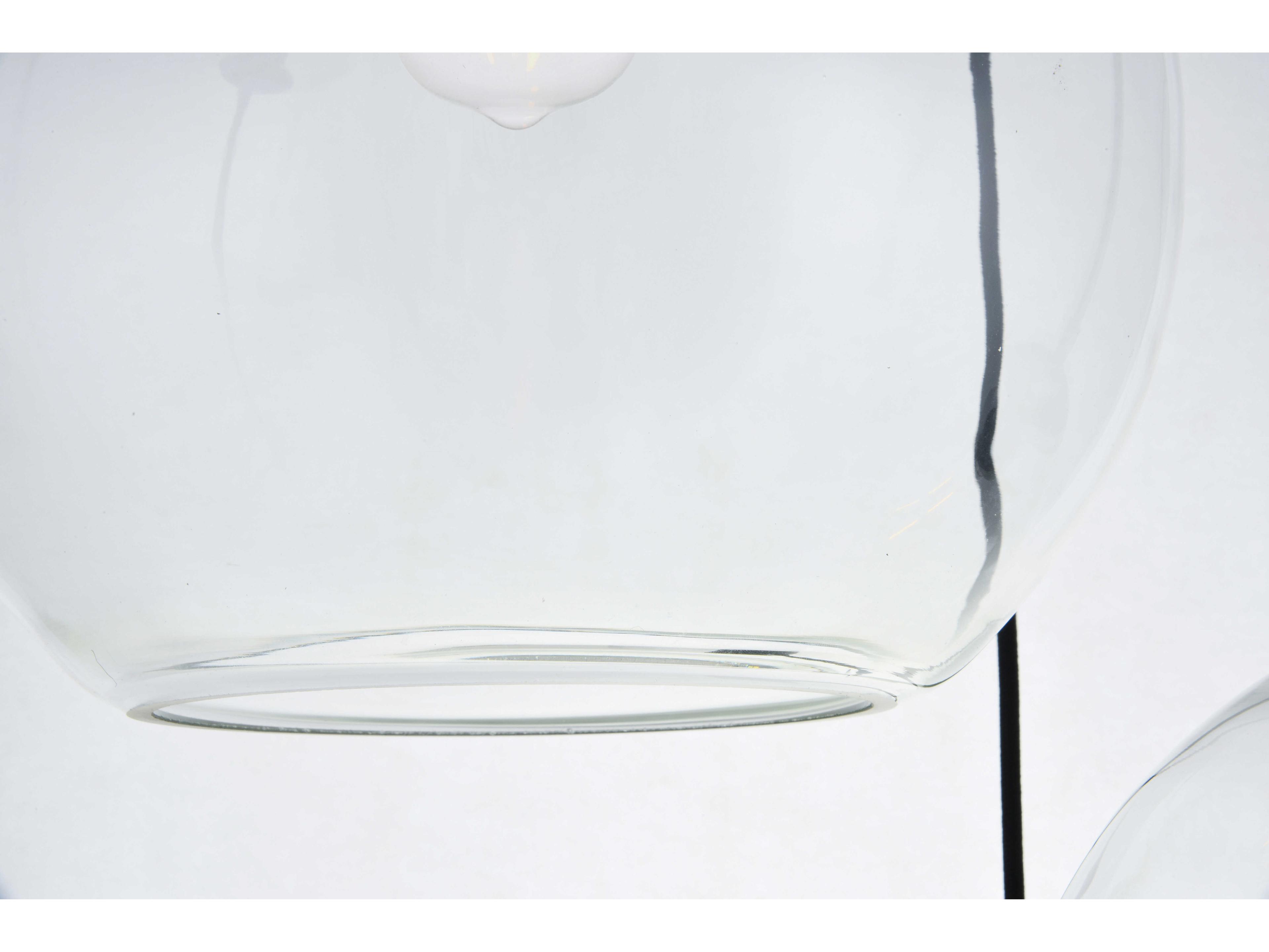 Elegant Lighting Baxter 3-Light Black And Clear Glass Globe Pendant