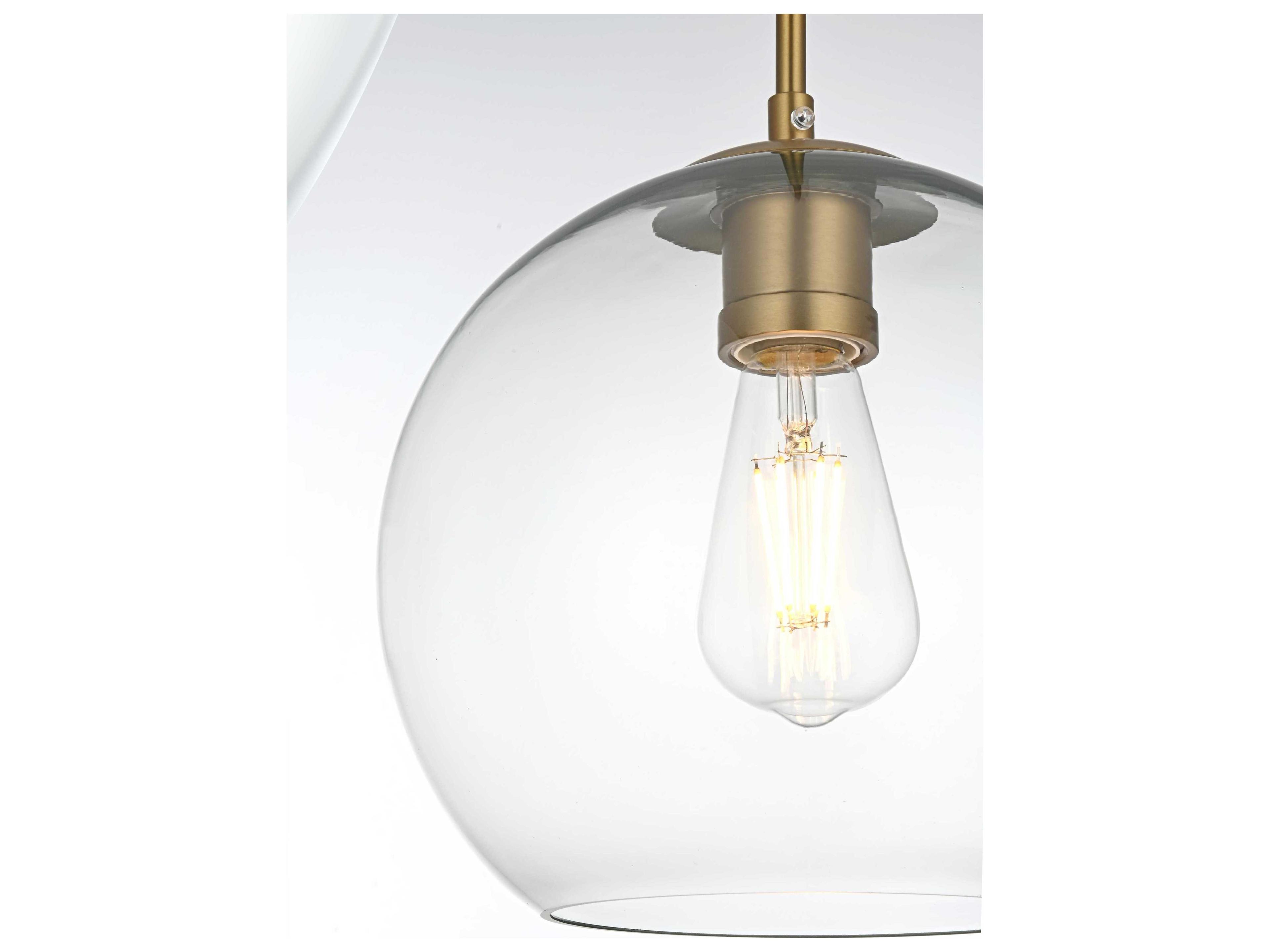 Elegant Lighting Baxter 3-Light Satin Gold Globe Pendant
