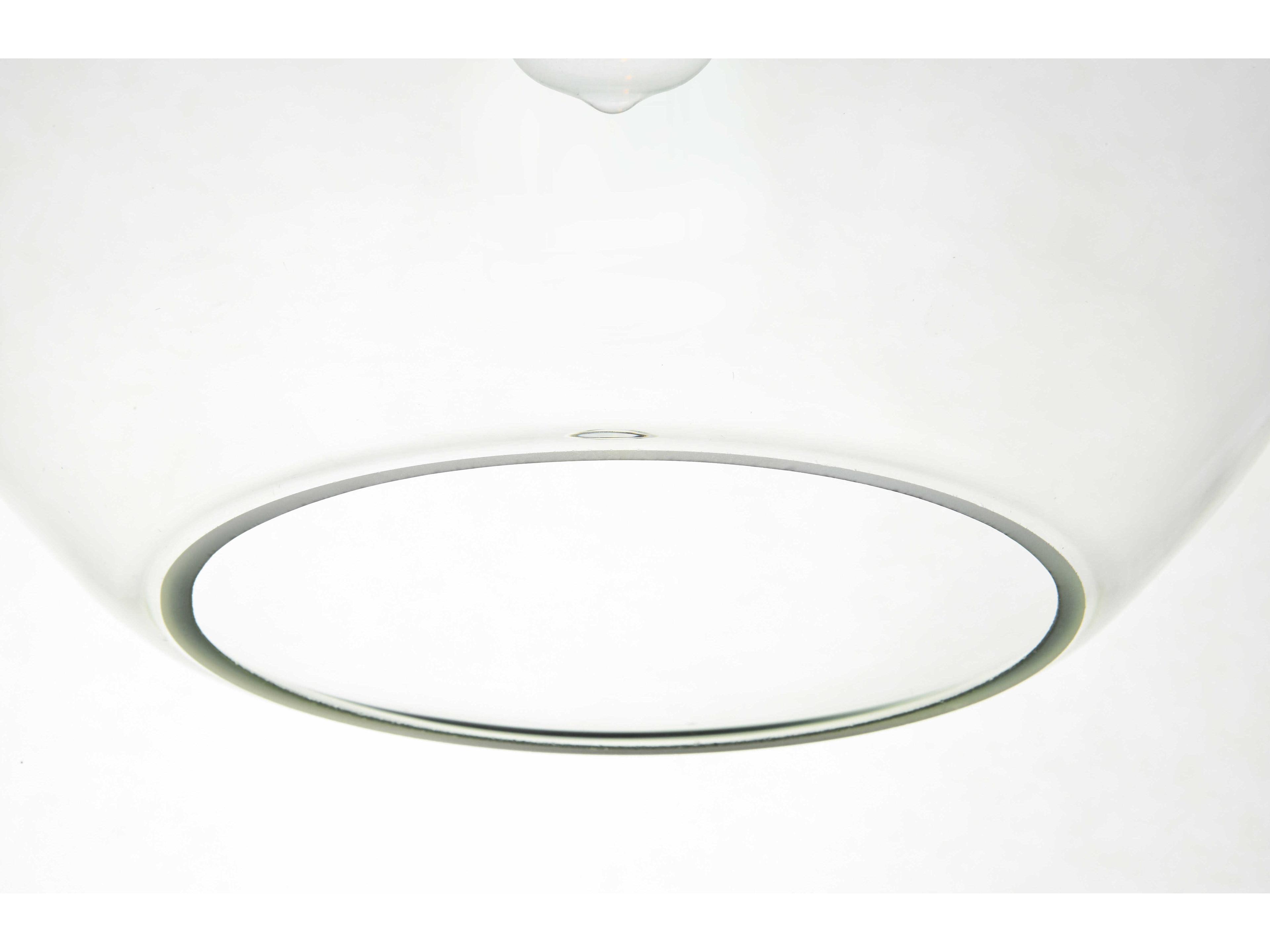 Elegant Lighting Baxter 1-Light Black And Clear Glass Globe Mini Pendant