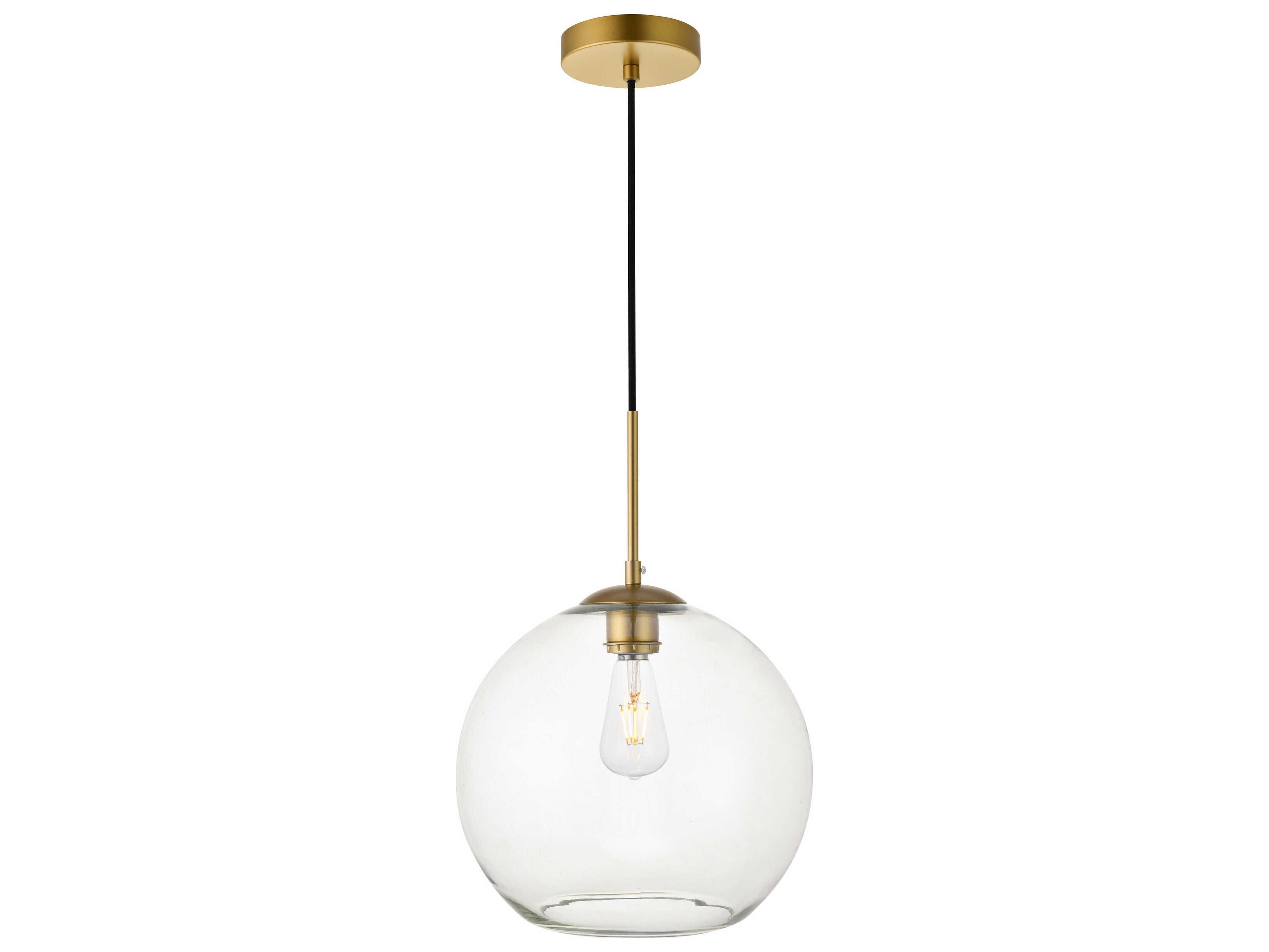 Baxter 1-Light Brass And Clear Glass Globe Mini Pendant