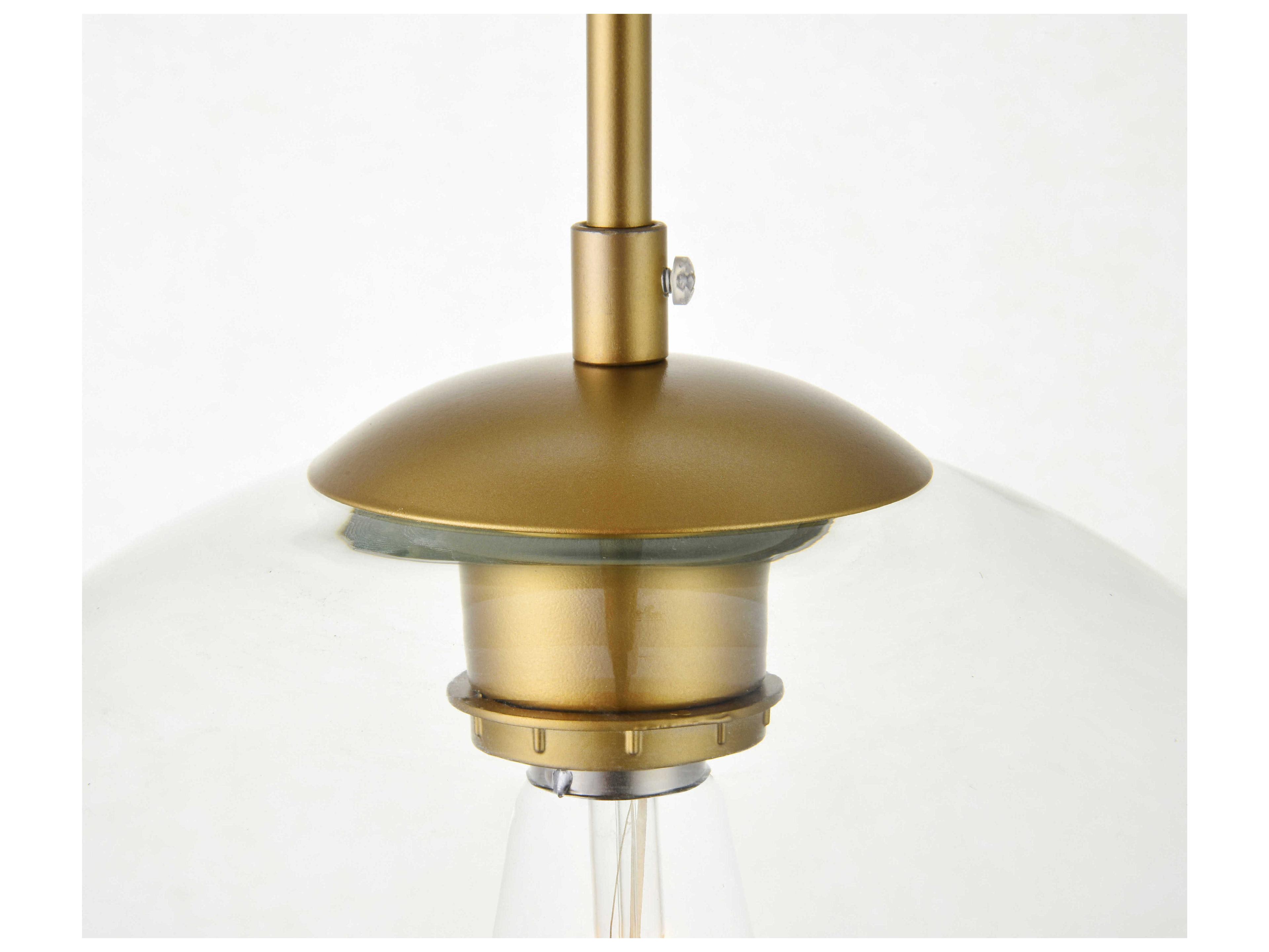 Elegant Lighting Baxter 1-Light Brass And Clear Glass Globe Mini Pendant