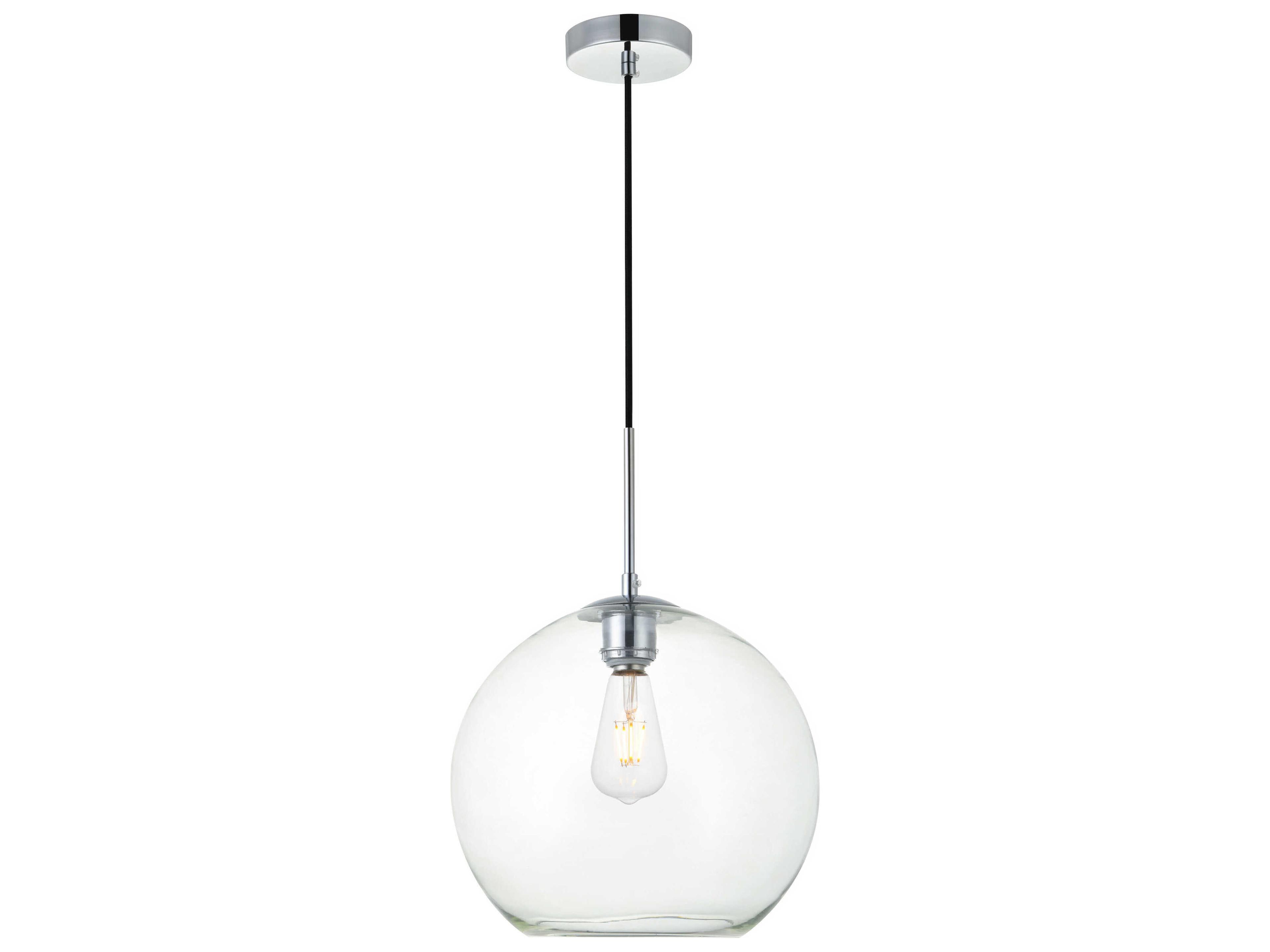 Baxter 1-Light Chrome And Clear Glass Globe Mini Pendant