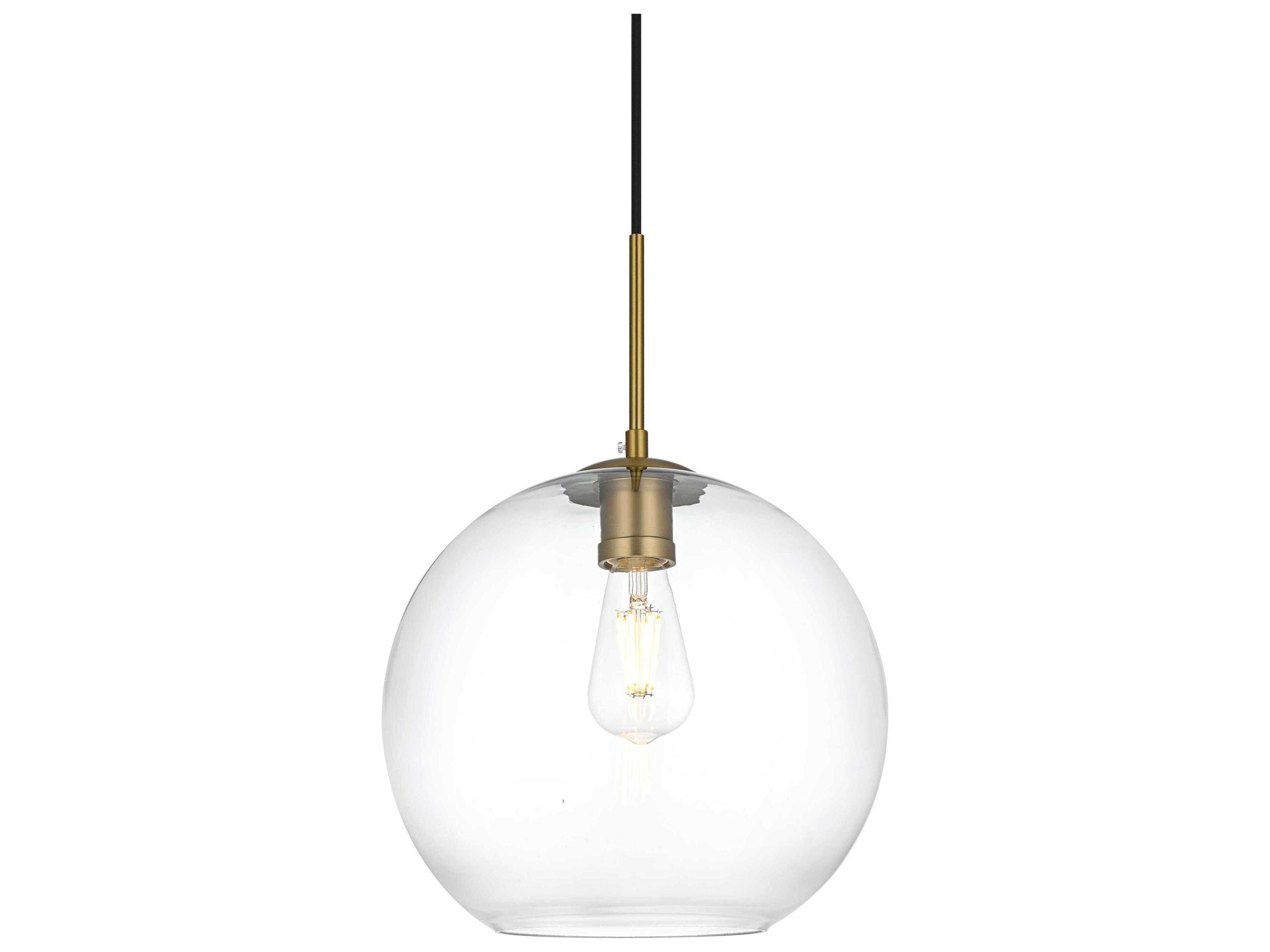 Elegant Lighting Baxter 1-Light Satin Gold Globe Mini Pendant