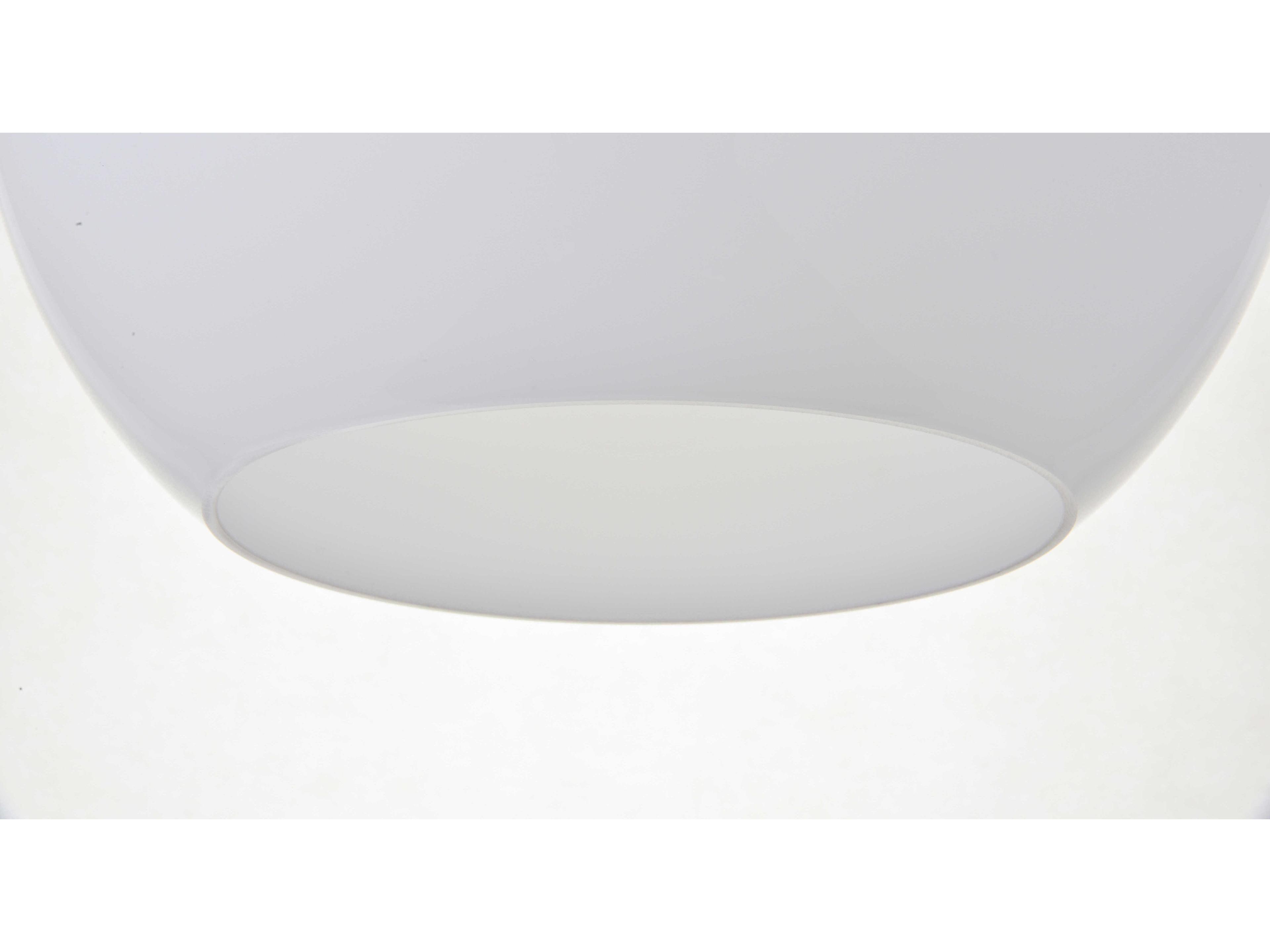 Elegant Lighting Baxter 1-Light Brass And Frosted White Glass Globe Mini Pendant