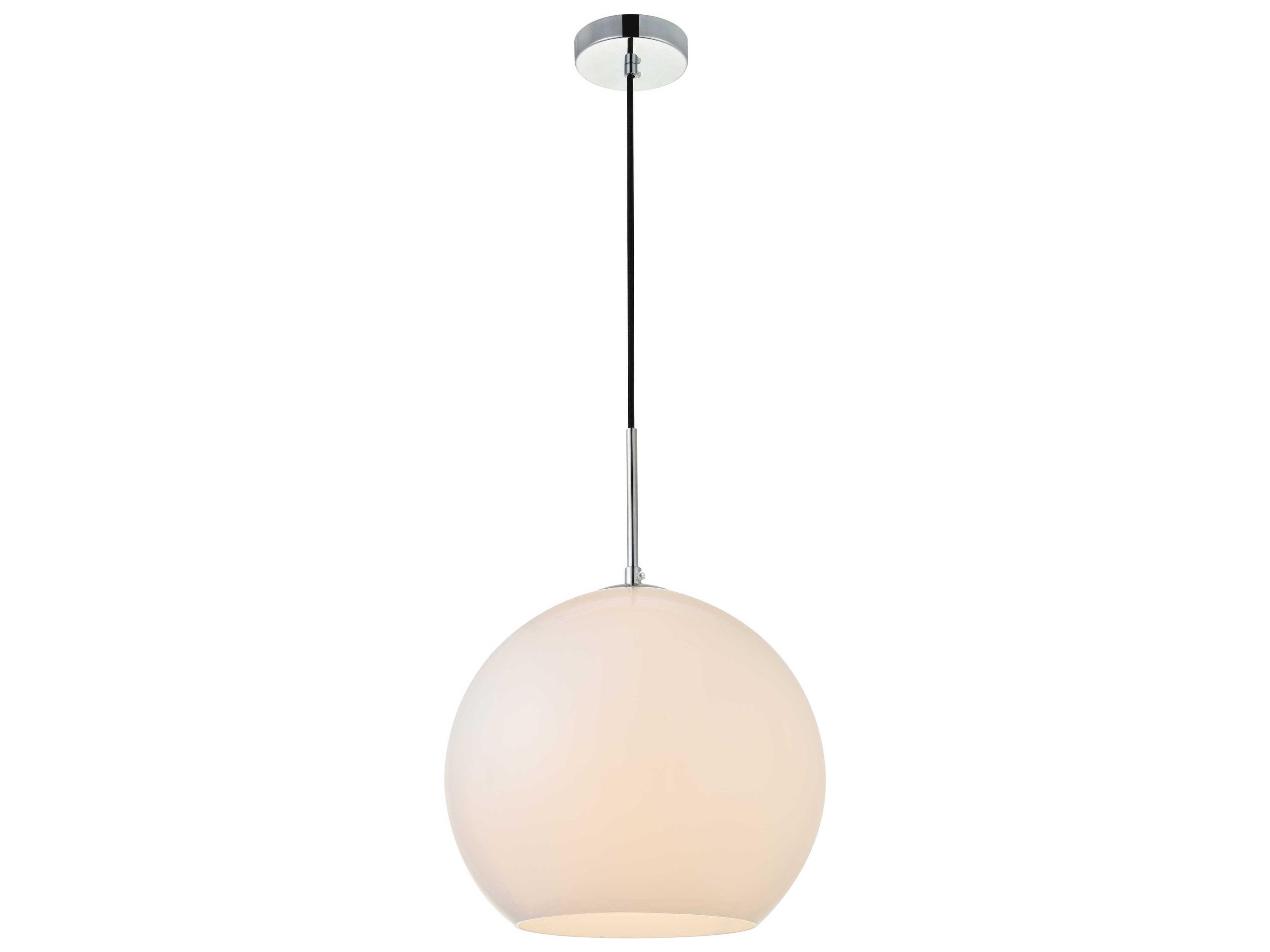 Baxter 1-Light Chrome And Frosted White Glass Globe Mini Pendant