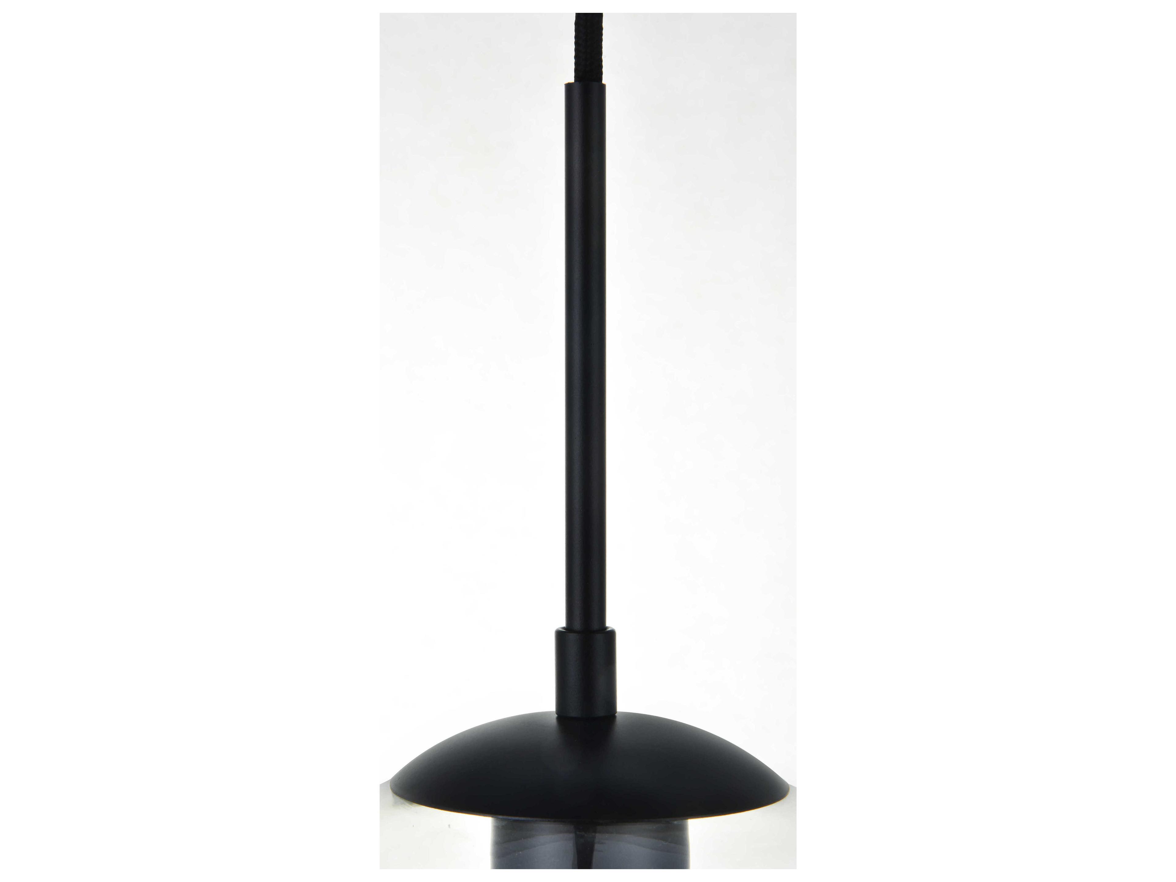 Elegant Lighting Baxter 5-Light Black And Clear Glass Globe Pendant