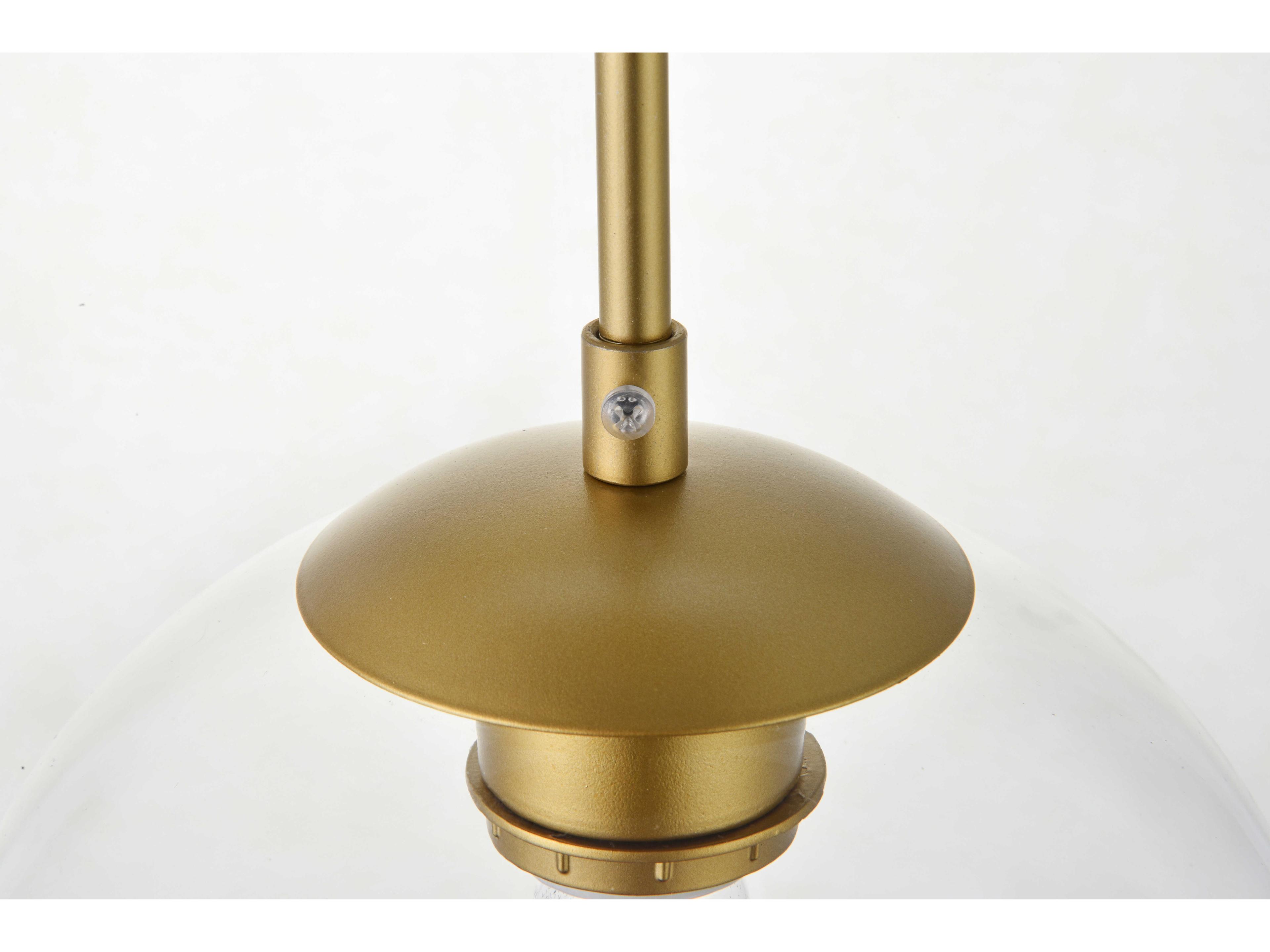 Elegant Lighting Baxter 5-Light Brass And Clear Glass Globe Pendant