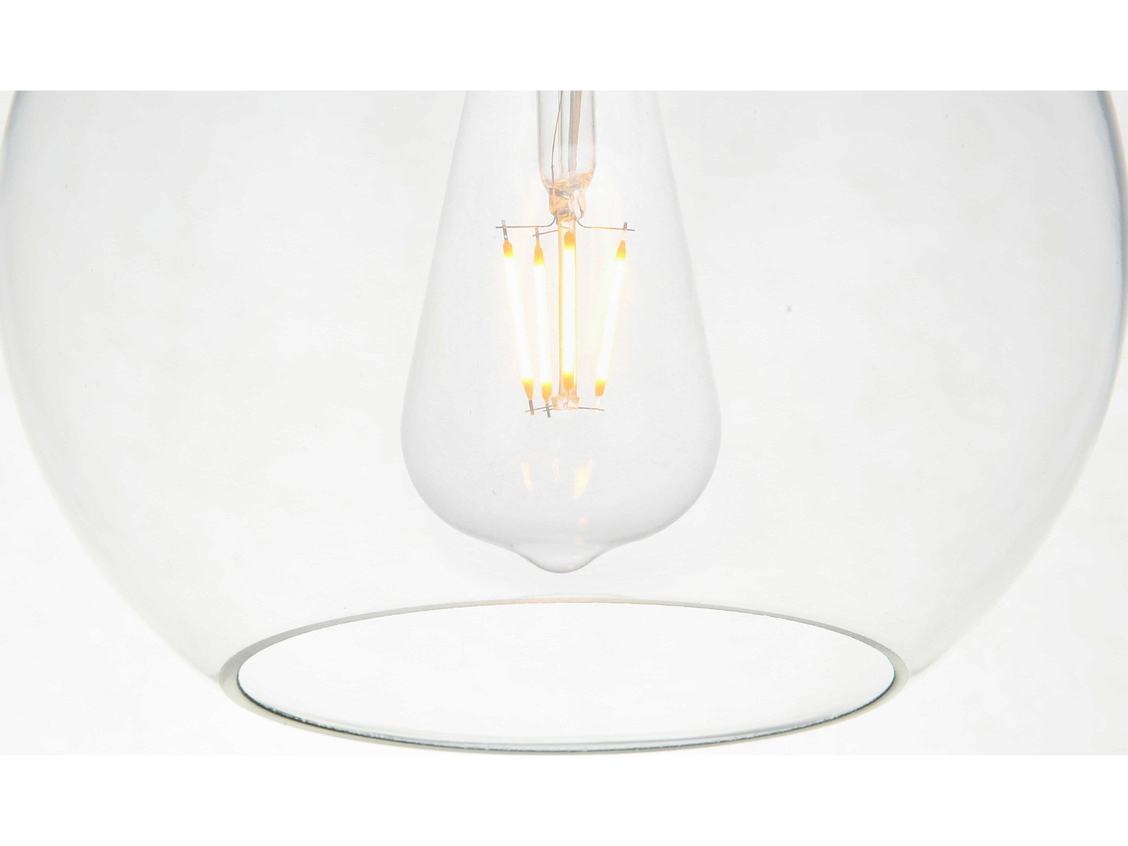 Elegant Lighting Baxter 5-Light Chrome And Clear Glass Globe Pendant