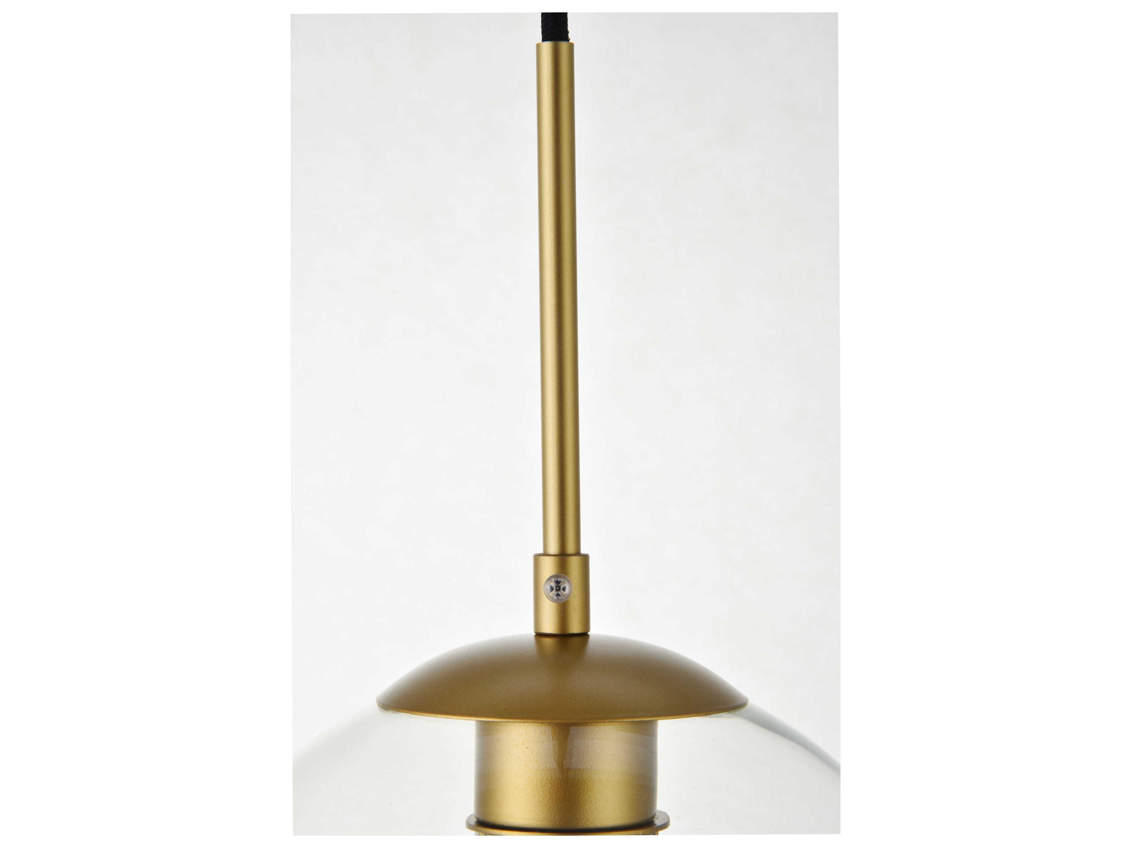 Elegant Lighting Baxter 5-Light Brass And Clear Glass Island Pendant