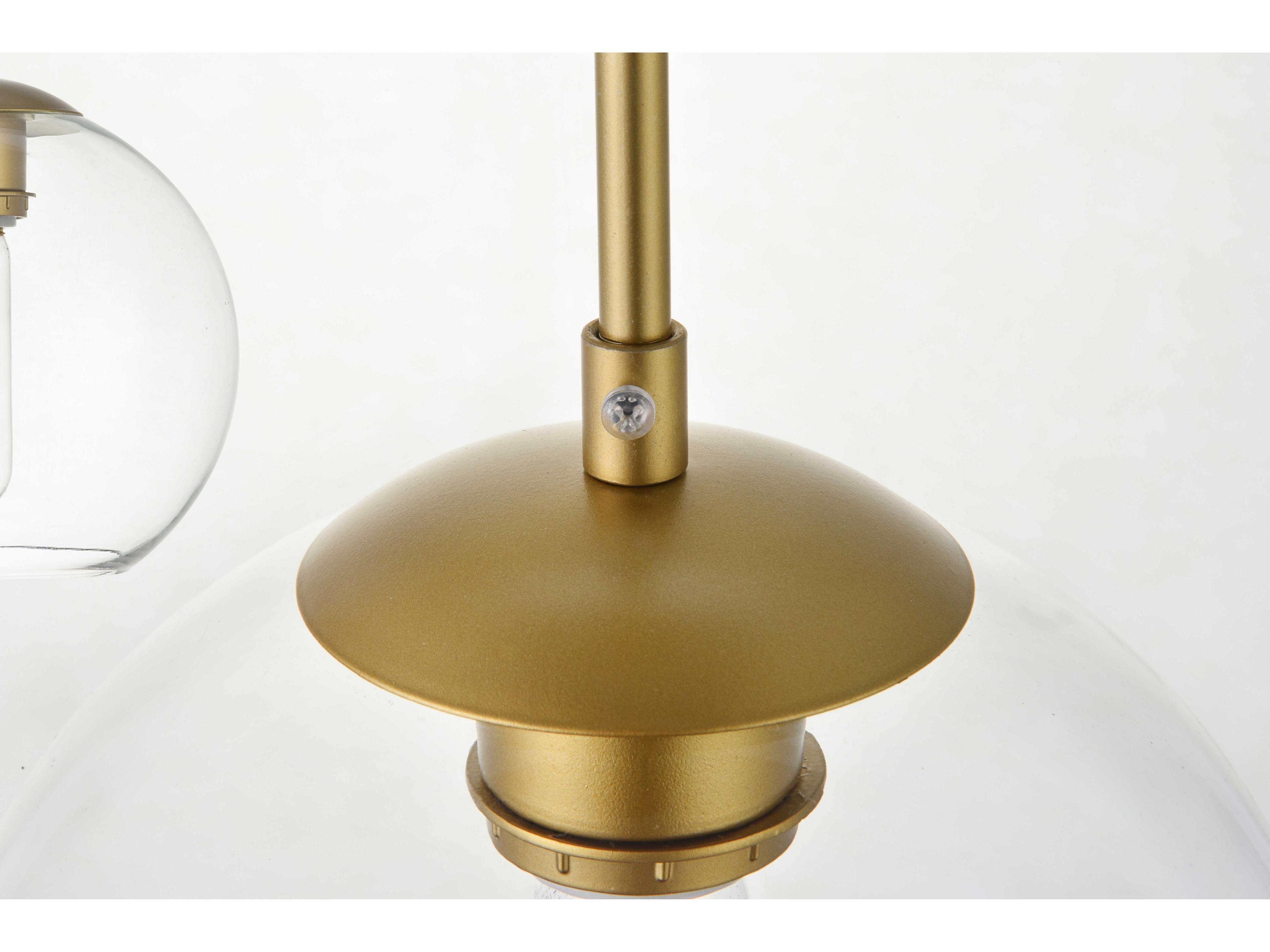 Elegant Lighting Baxter 5-Light Brass And Clear Glass Island Pendant