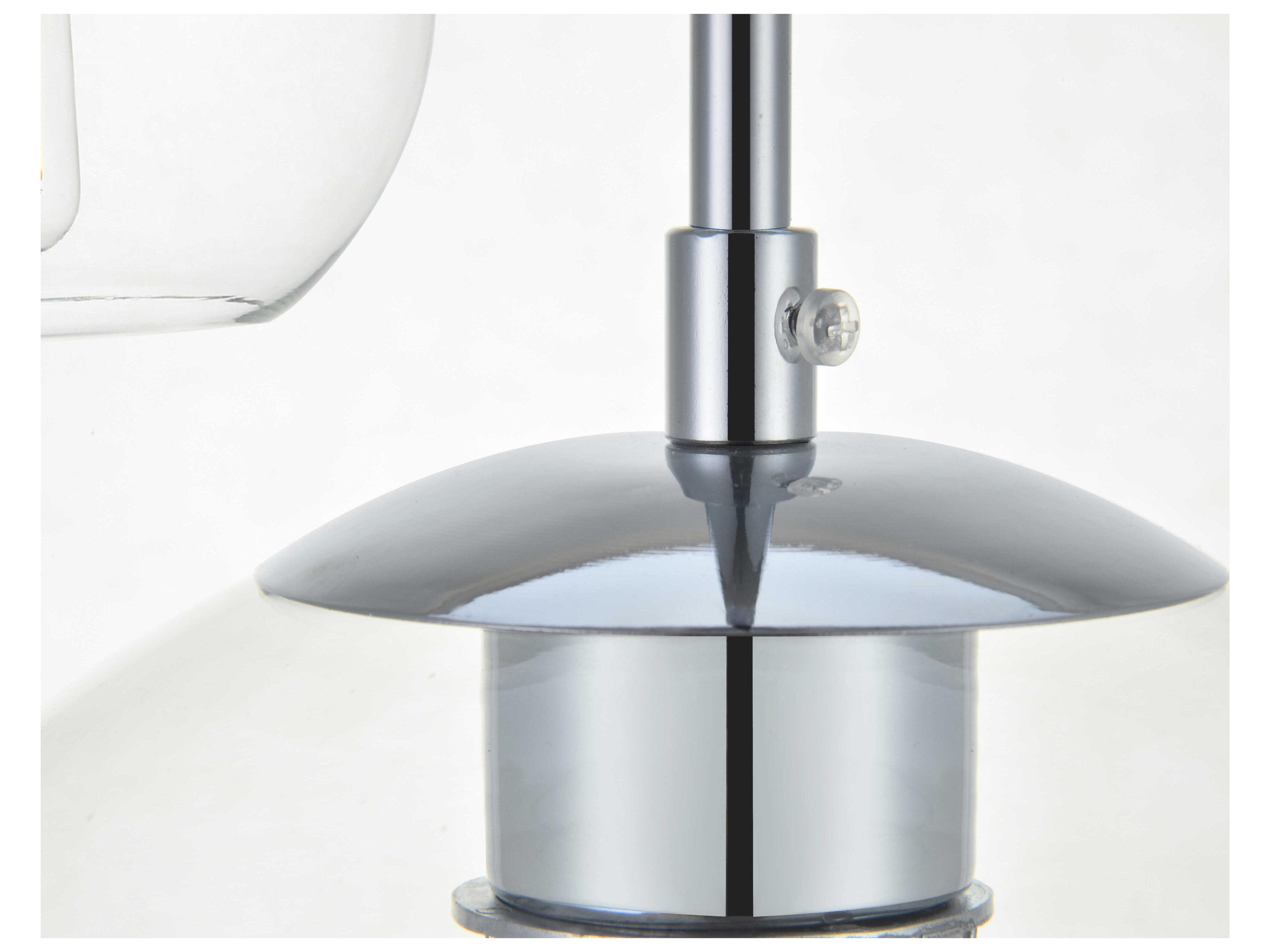 Elegant Lighting Baxter 5-Light Chrome And Clear Glass Globe Island Pendant