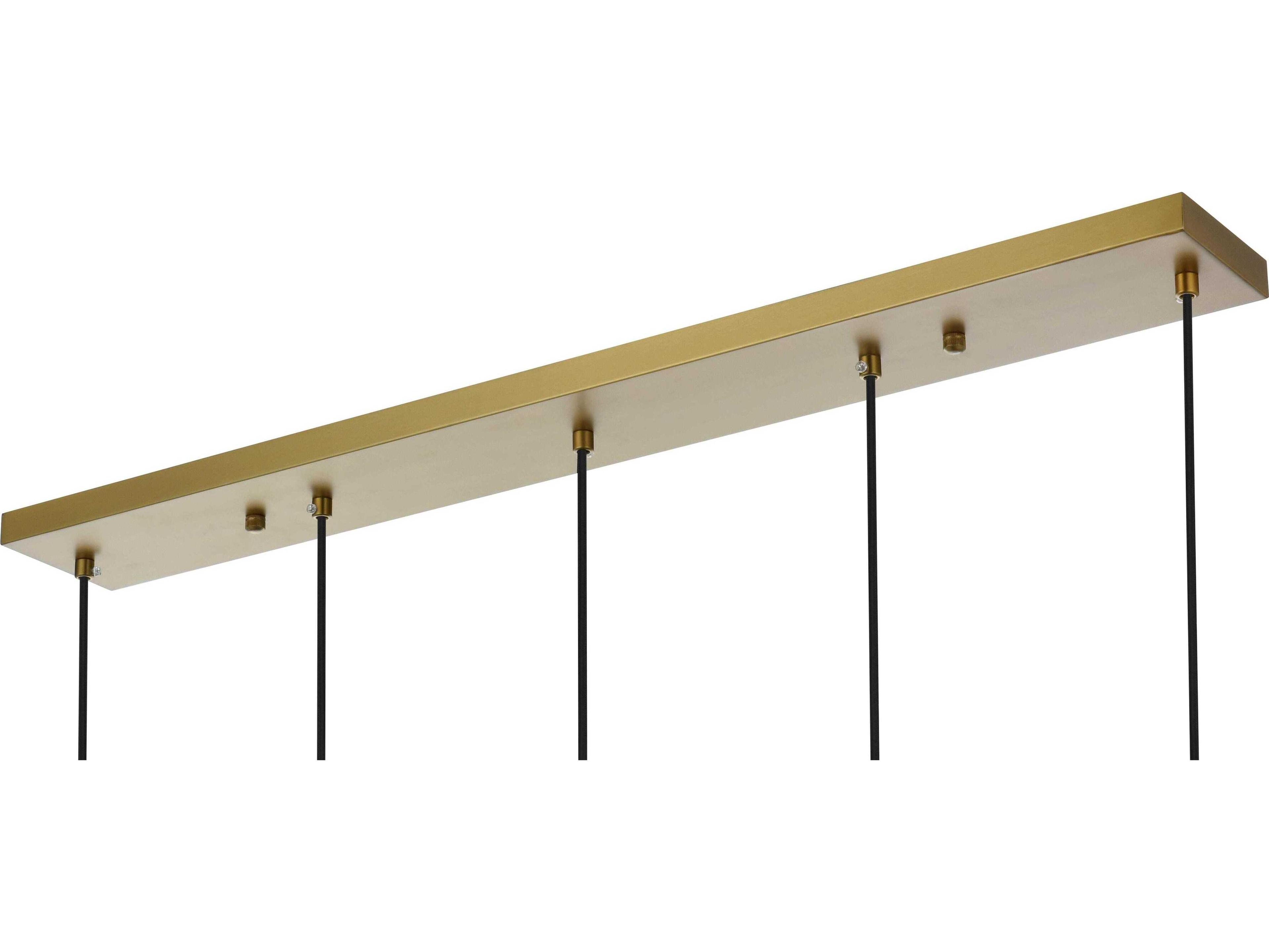 Elegant Lighting Baxter 5-Light Satin Gold Globe Island Pendant