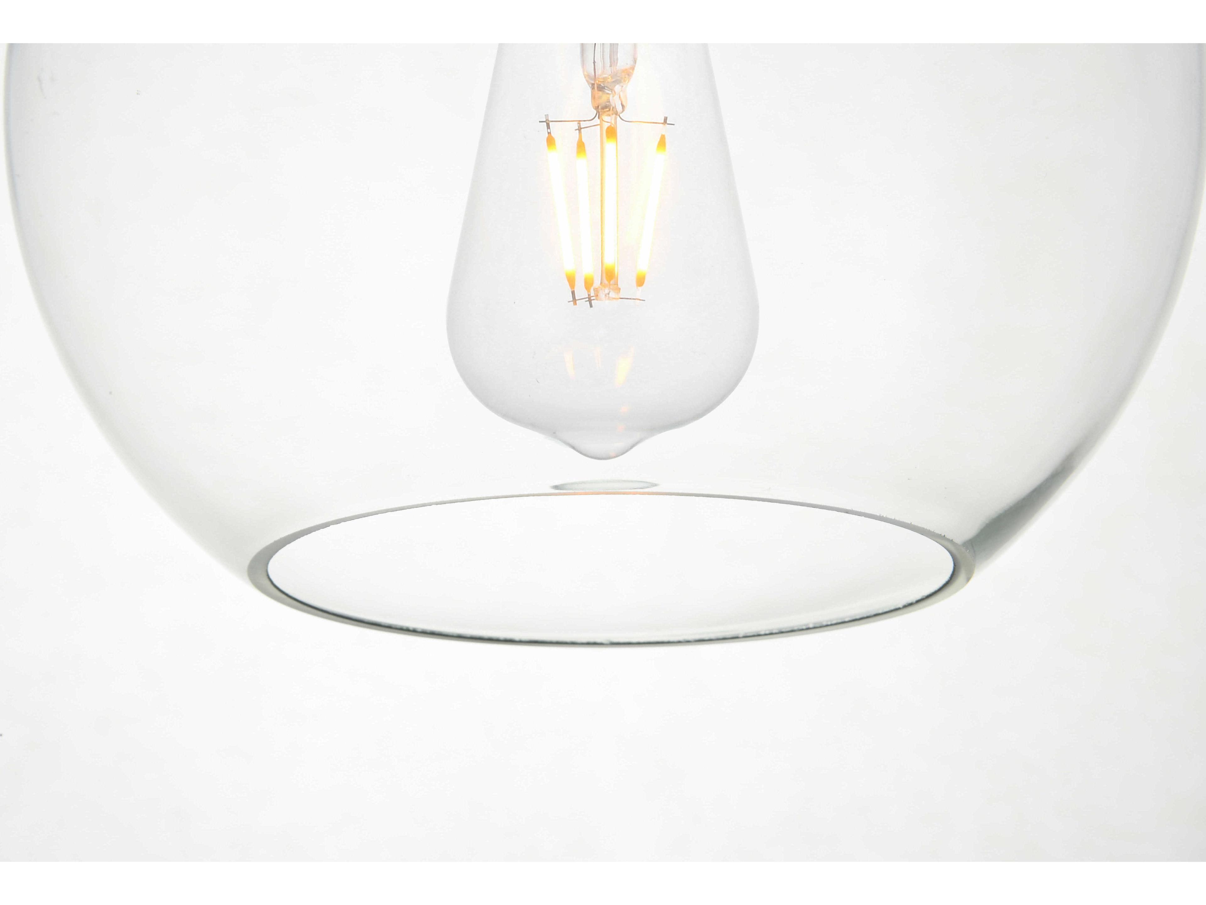 Elegant Lighting Baxter 7-Light Black And Clear Glass Globe Island Pendant