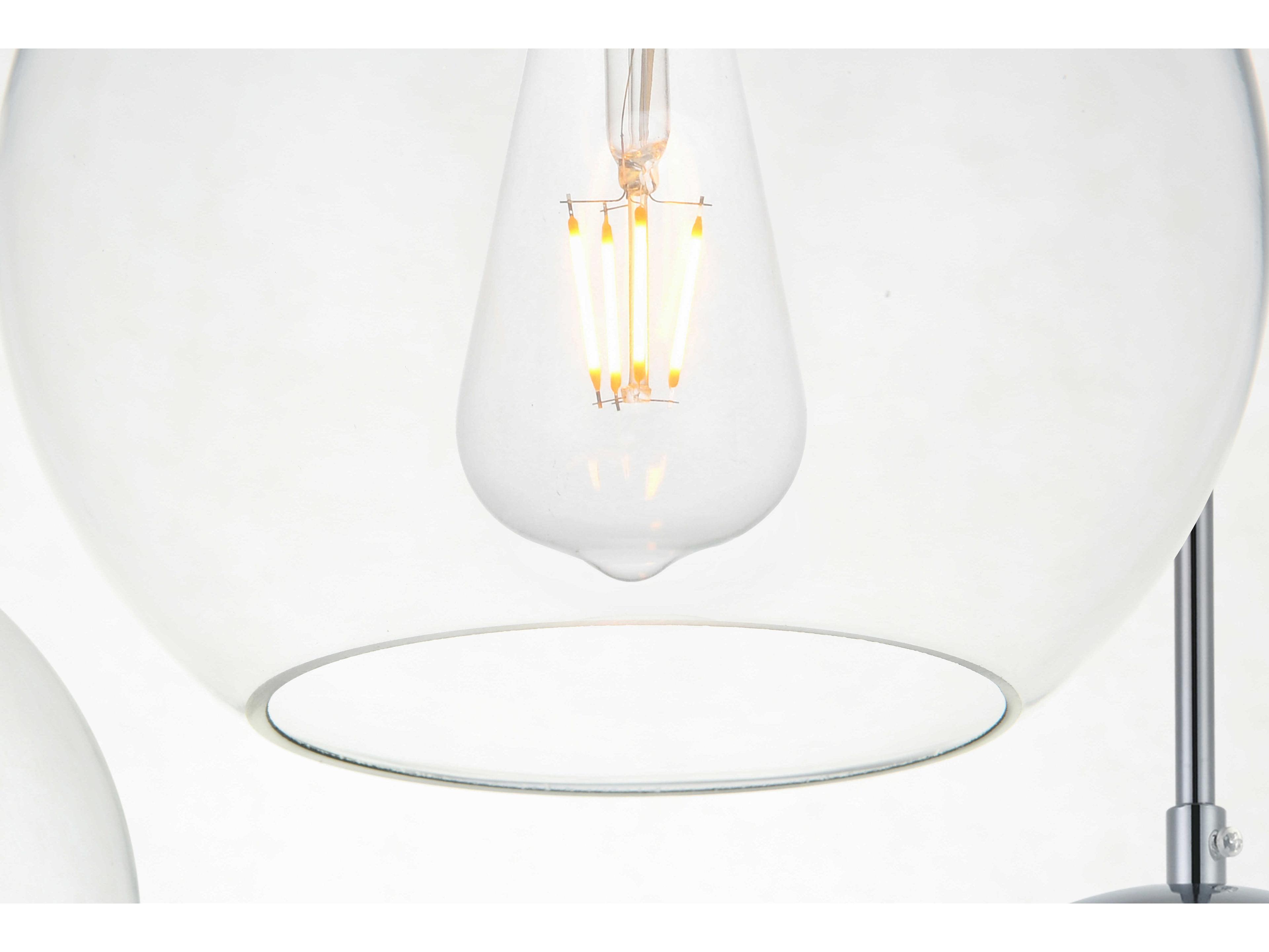 Elegant Lighting Baxter 7-Light Chrome And Clear Glass Globe Island Pendant