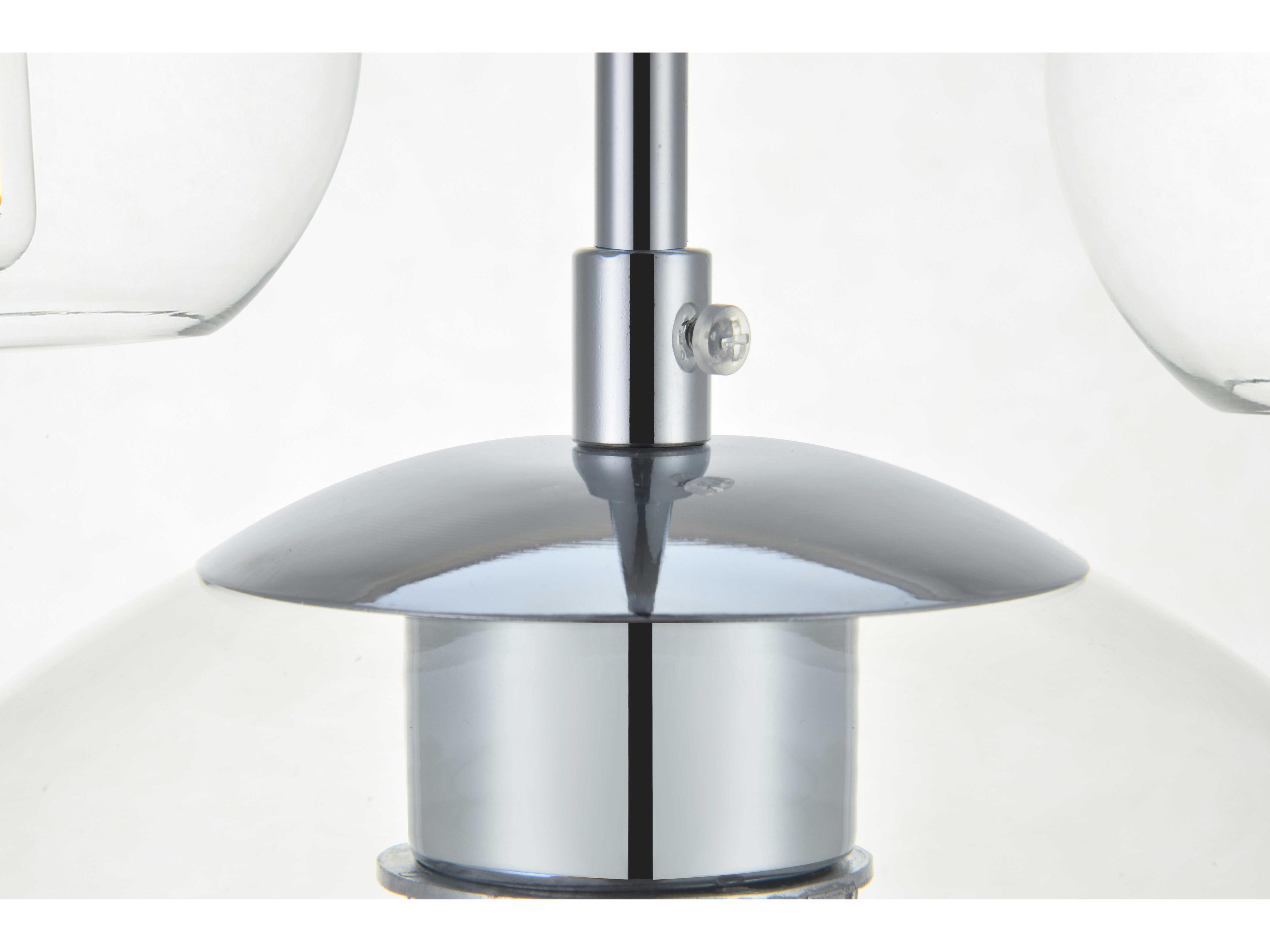 Elegant Lighting Baxter 7-Light Chrome And Clear Glass Globe Island Pendant